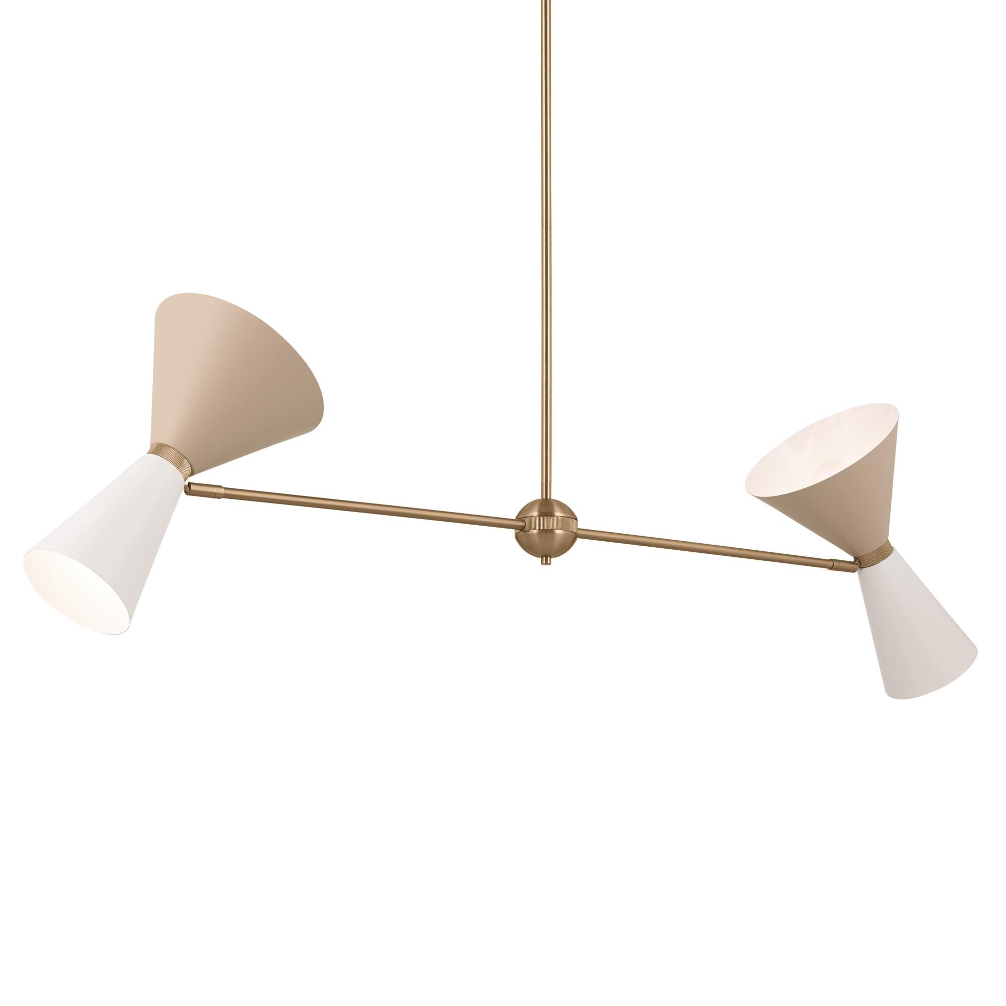 Shown in Champagne Bronze with Greige finish and Metal and Cone shade