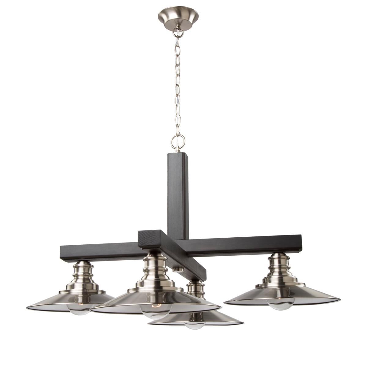 Shown in Dark Wood & Brushed Nickel finish 