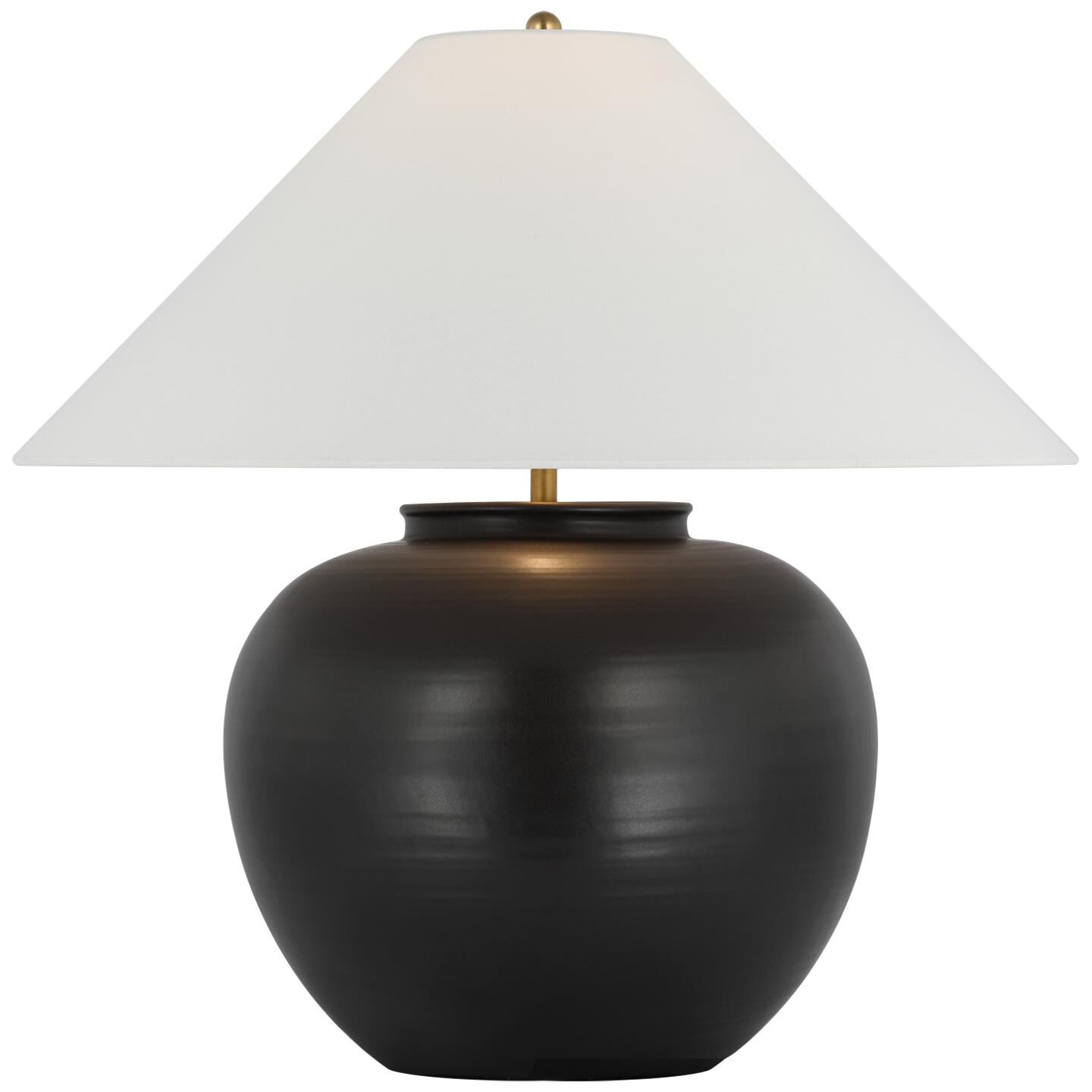 Shown in Matte Black finish and Linen shade