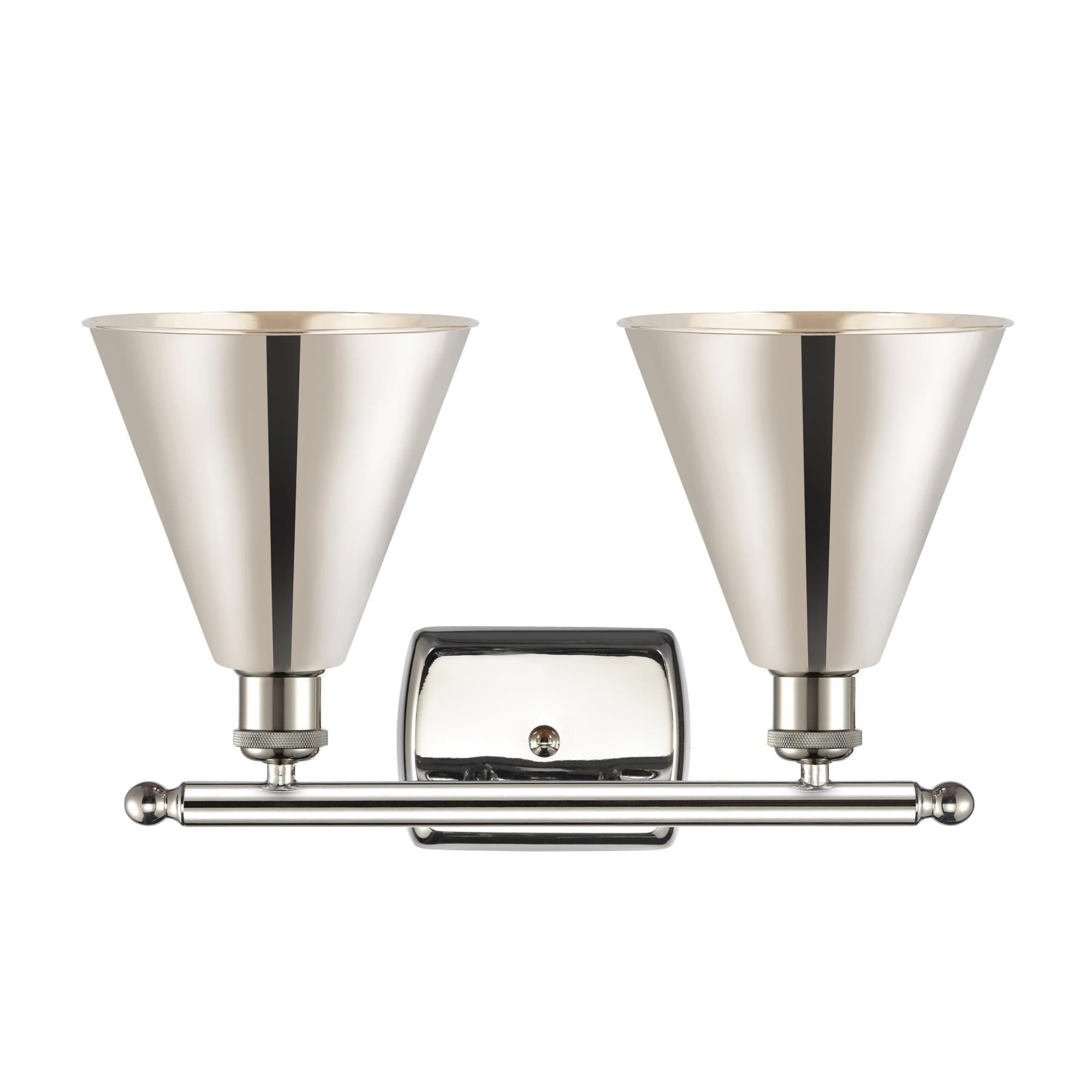 Shown in Polished Nickel finish and Polished Nickel Ballston Cone shade