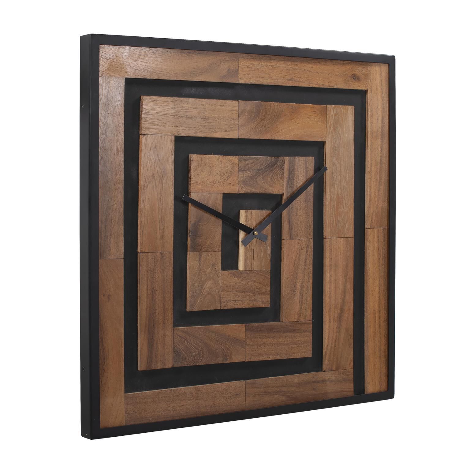 Helix Wooden Square Clock Wall Clock by Howard Elliott Collection
