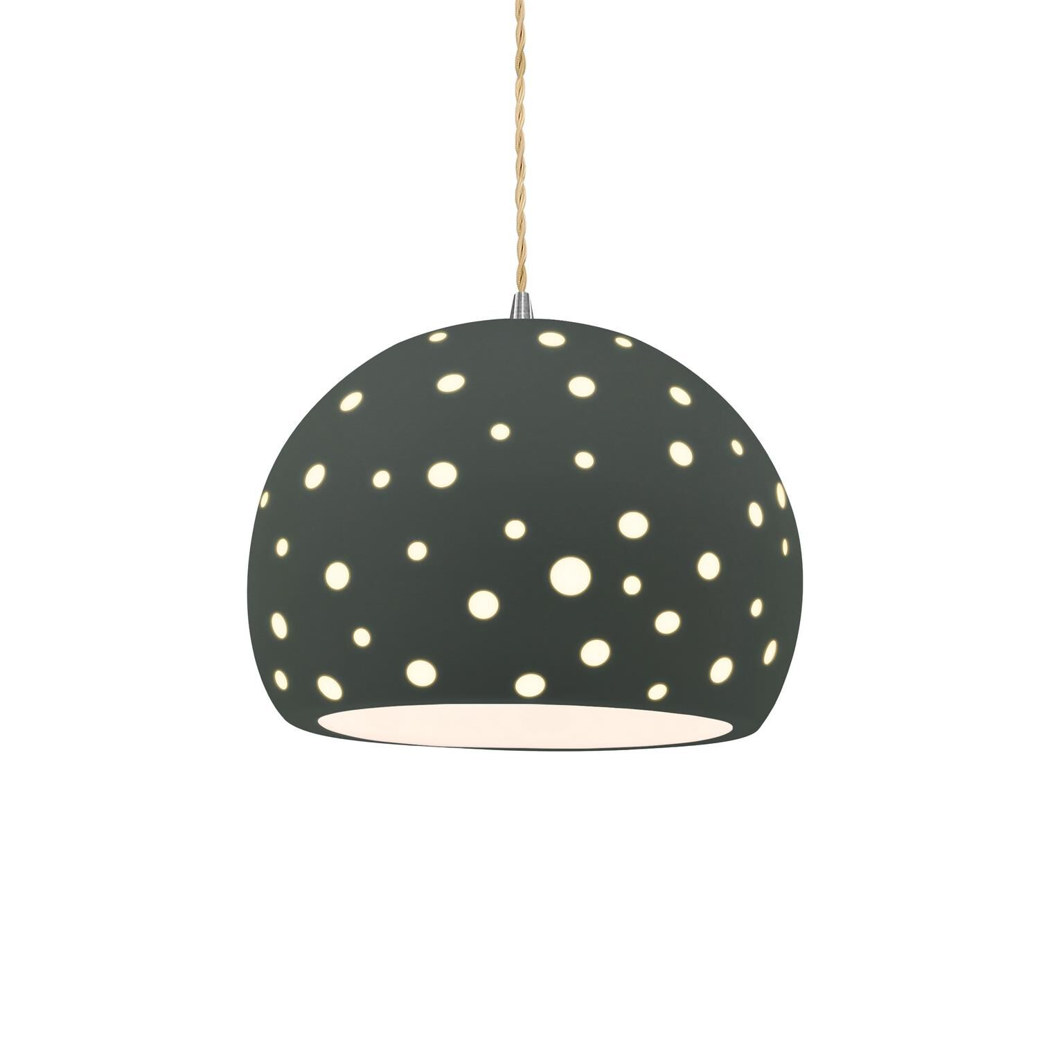 Perforated Globe 12 Inch Large Pendant by Justice Design Group