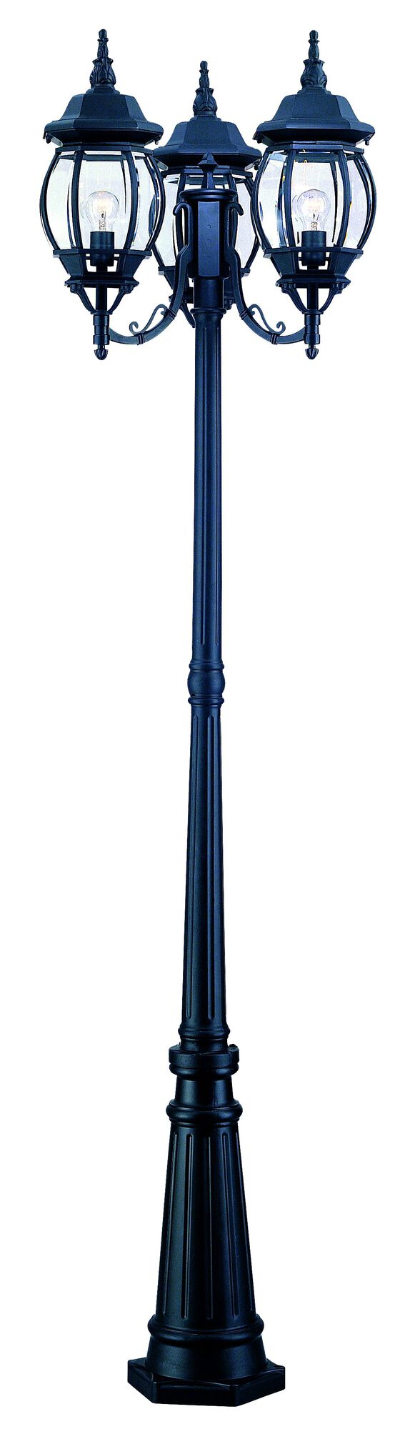 Shown in Matte Black finish and Clear glass and Clear Glass Panes shade