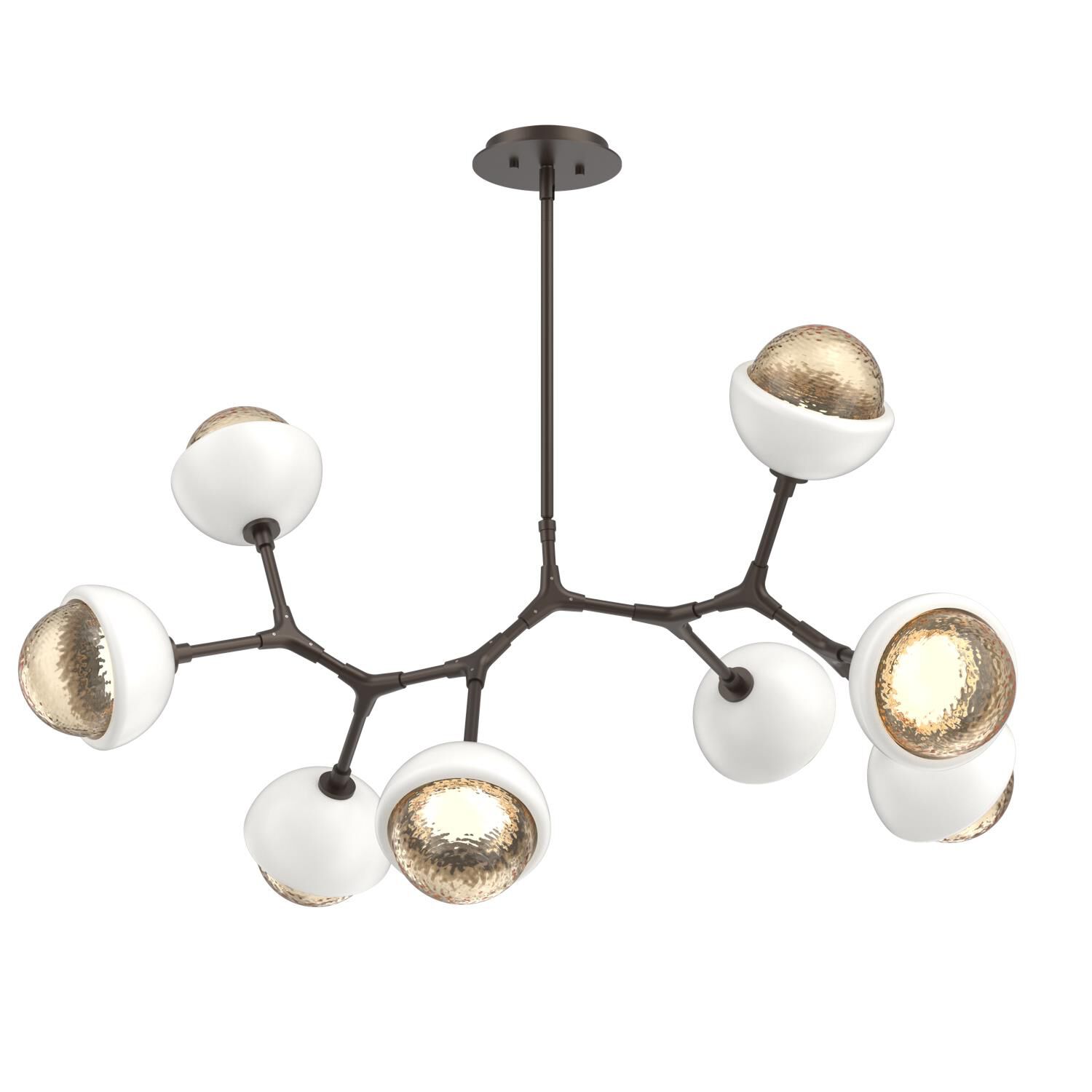 Shown in Flat Bronze finish and Amber glass and Salt White accent