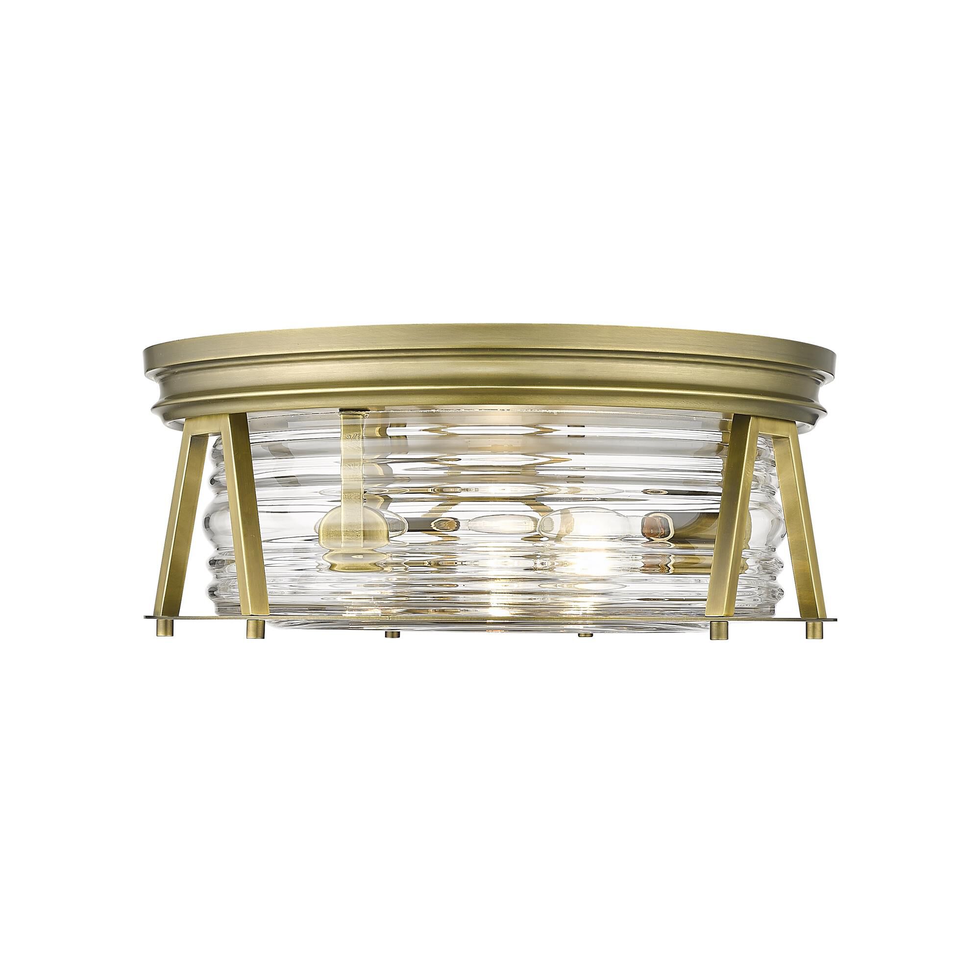 Shown in Rubbed Brass finish and Glass shade