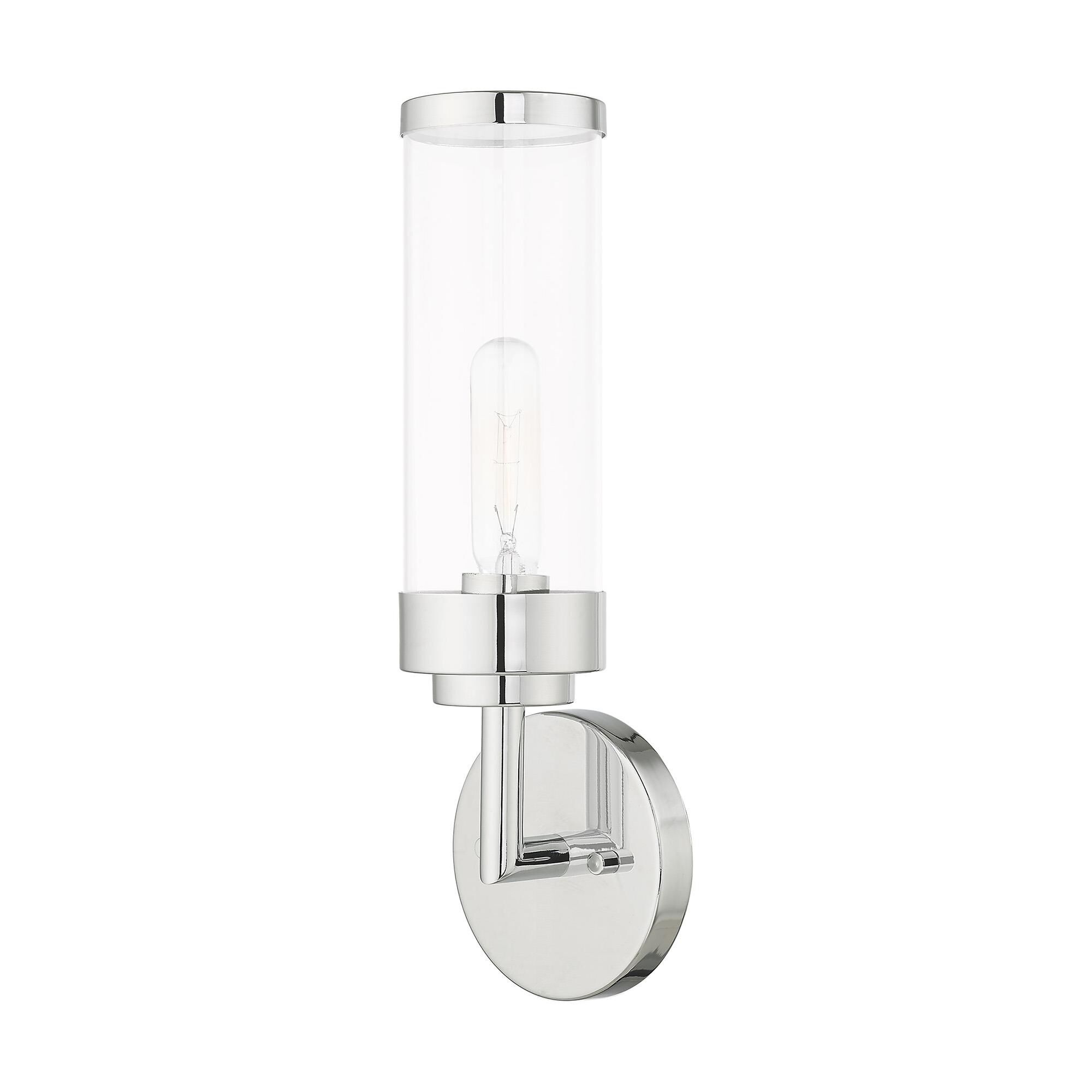 Shown in Polished Chrome finish and Clear glass
