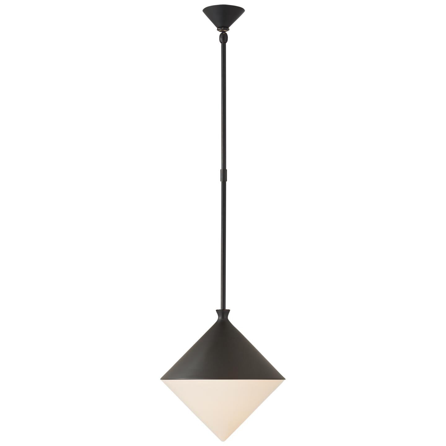 Shown in Matte Black finish and White glass and White Glass shade