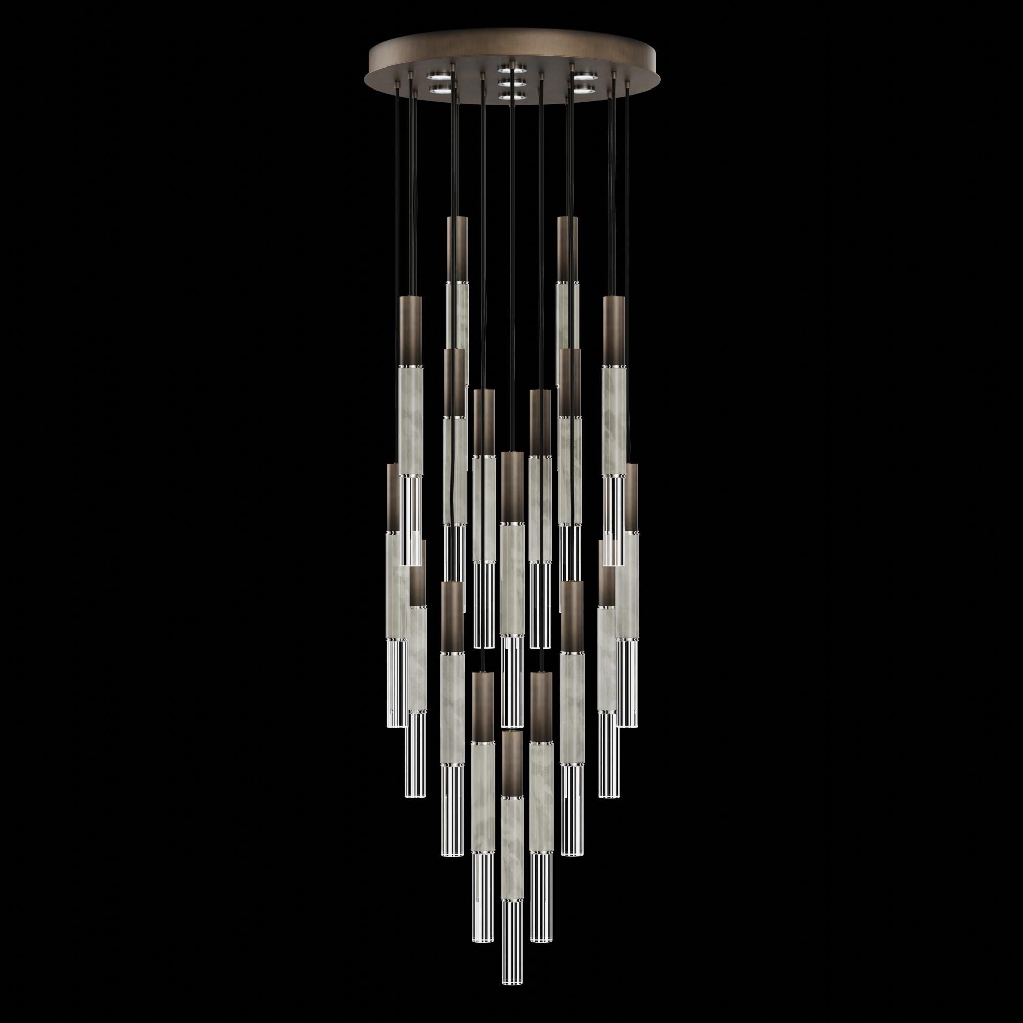 Shown in Bronze finish and True crystal and False glass