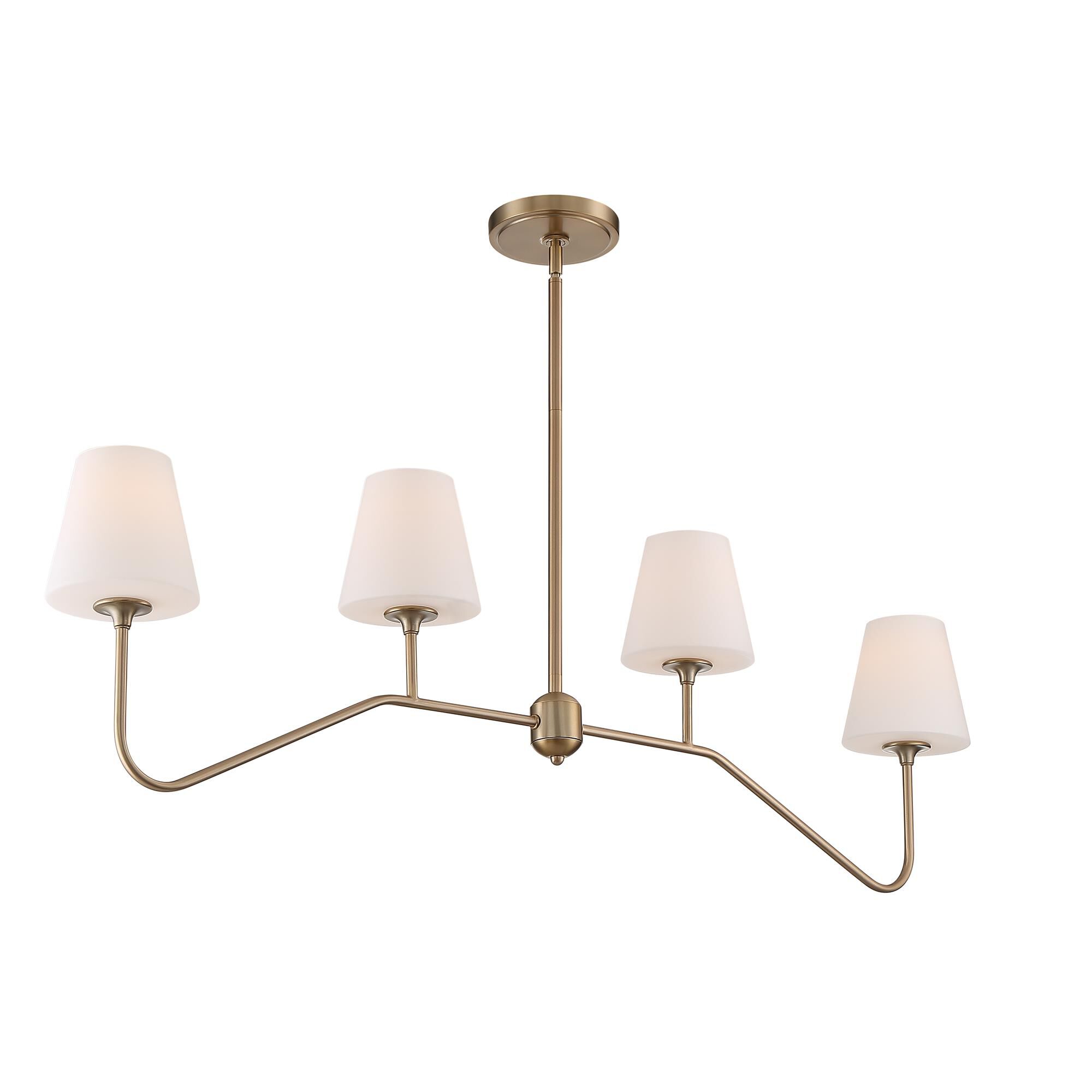 Shown in Vibrant Gold finish and Glass glass and White shade
