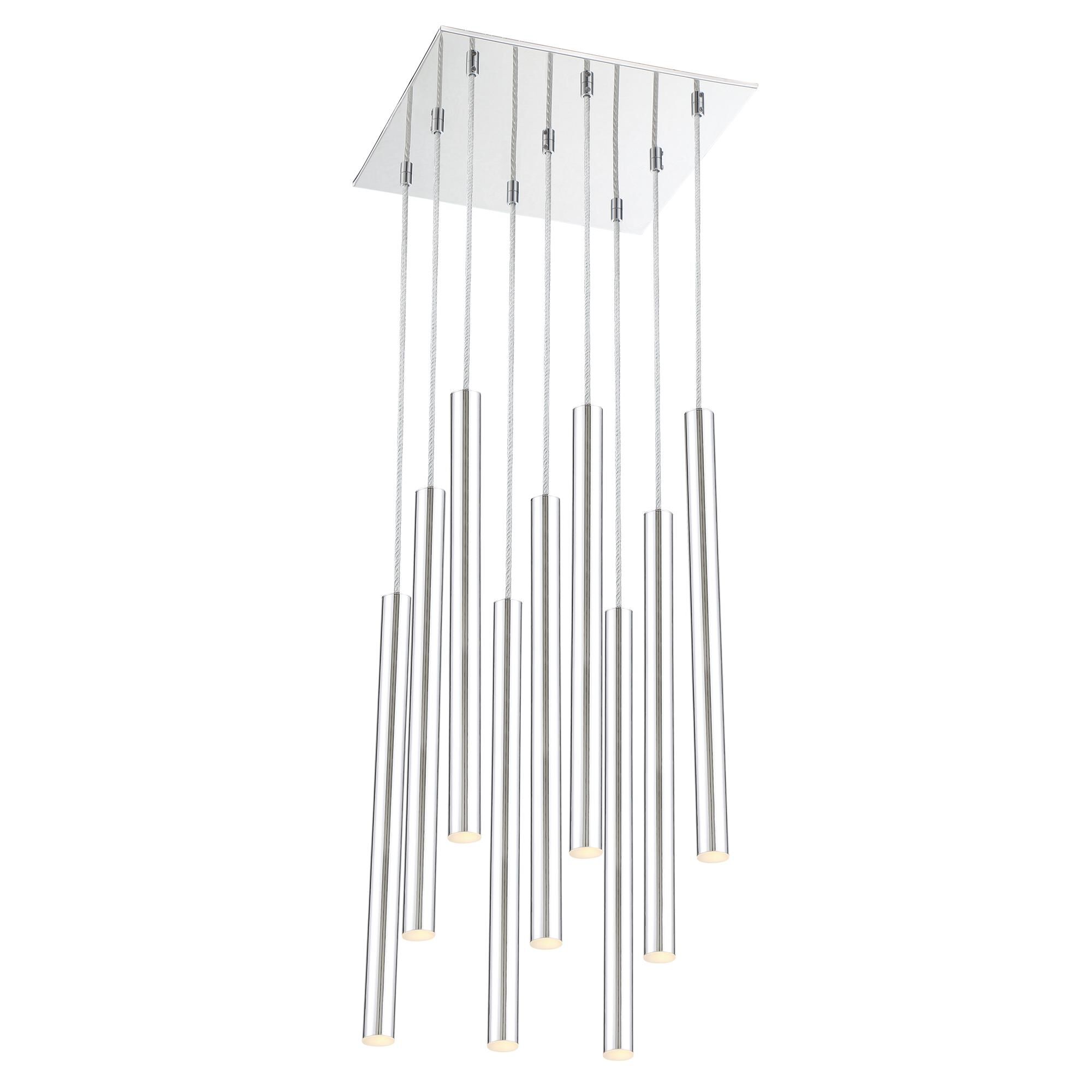 Shown in Chrome finish and Steel glass and Steel shade