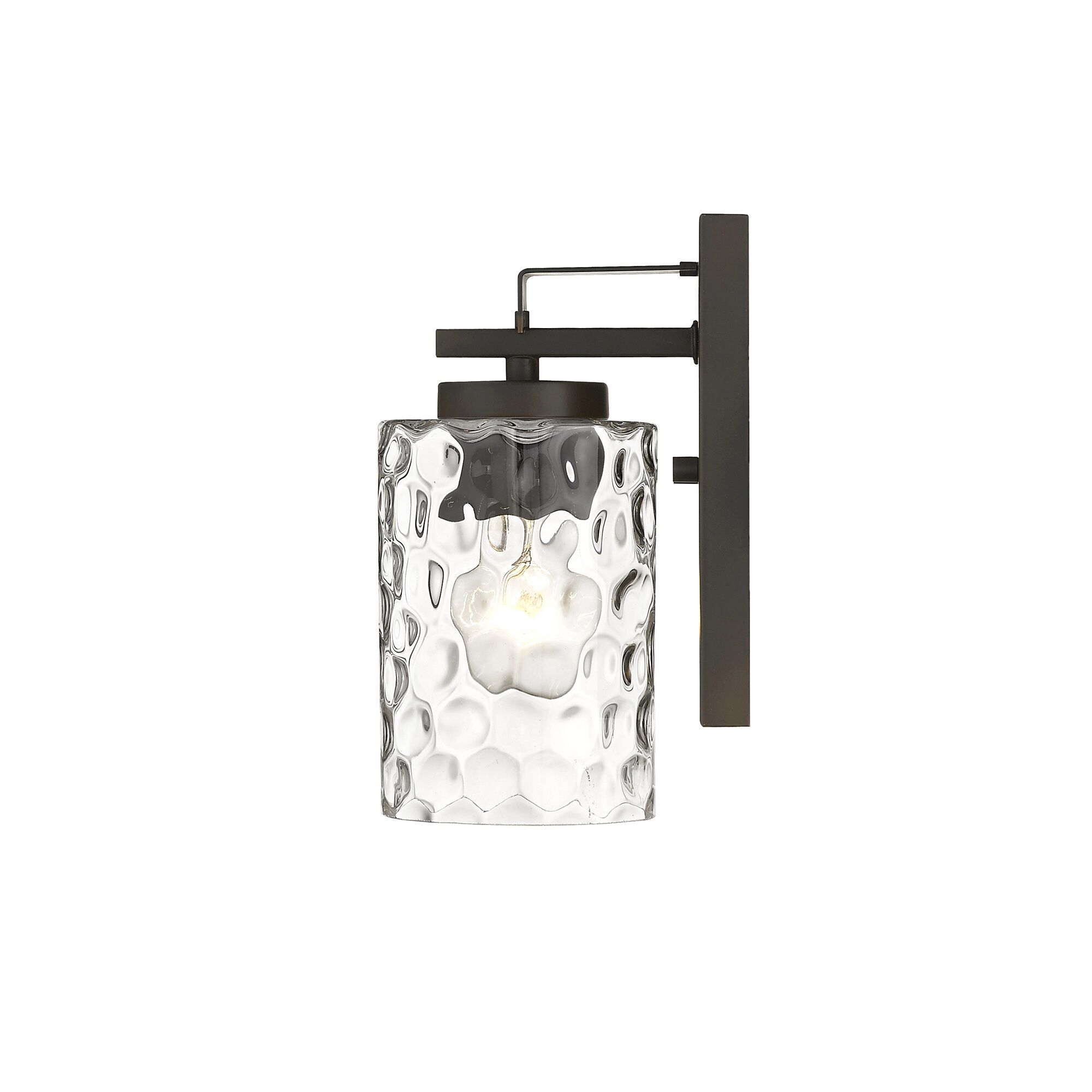 Shown in Oil-Rubbed Bronze finish and Clear glass and Clear, Optic Cylindrical Glass shade