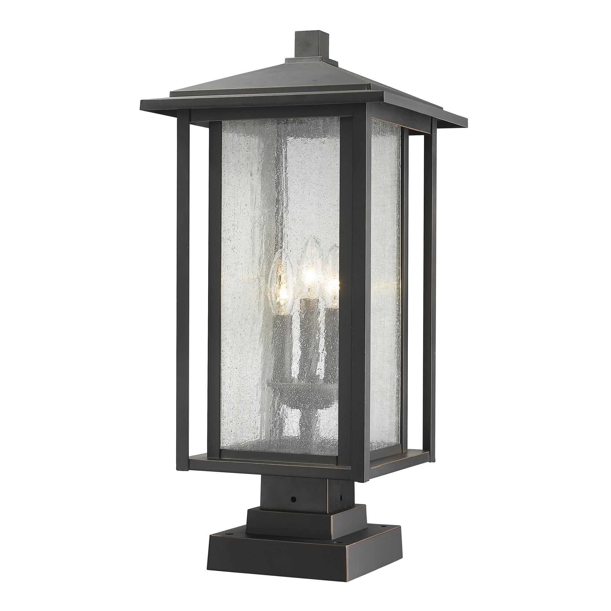 Shown in Oil Rubbed Bronze finish and Glass shade