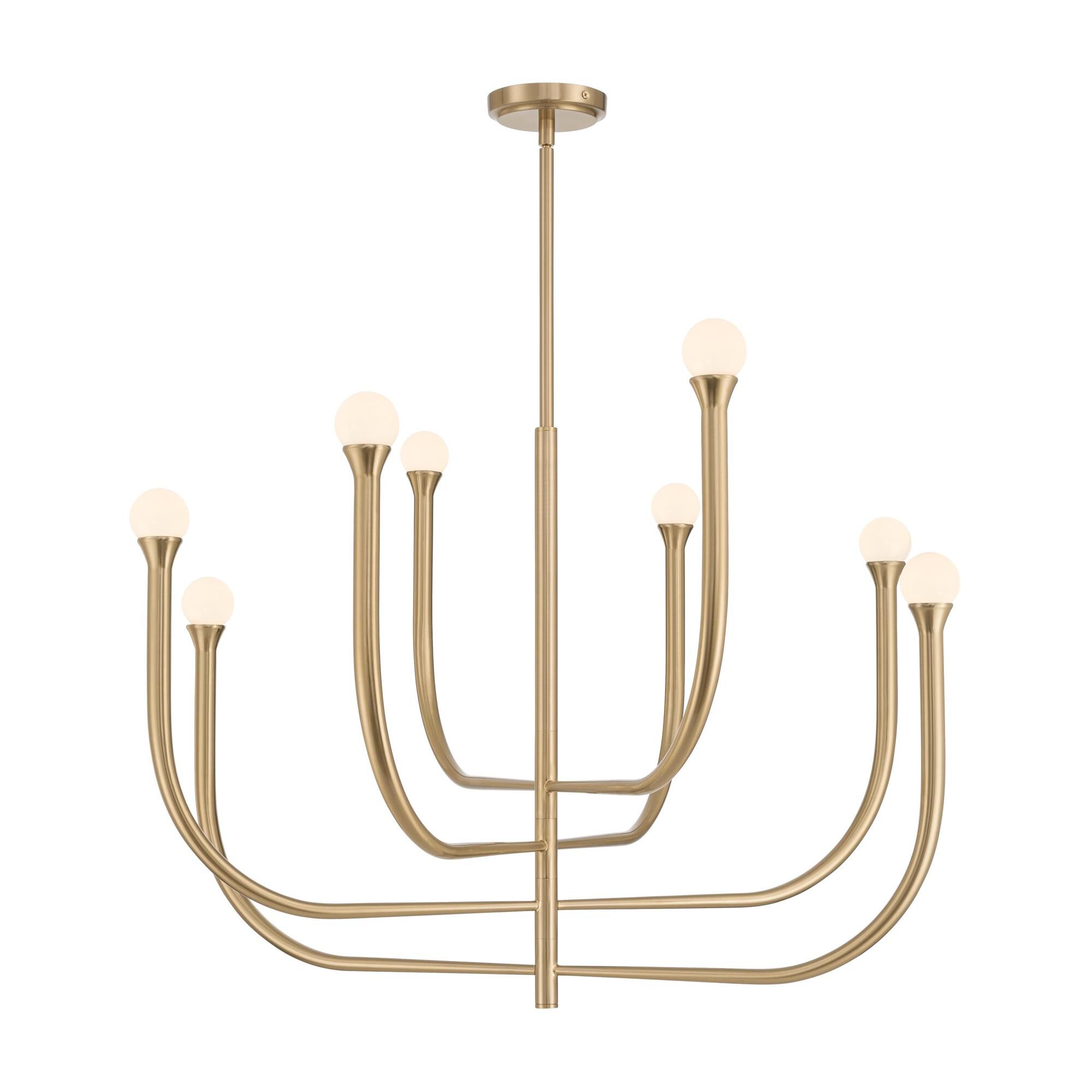 Shown in Brass finish and Opal glass