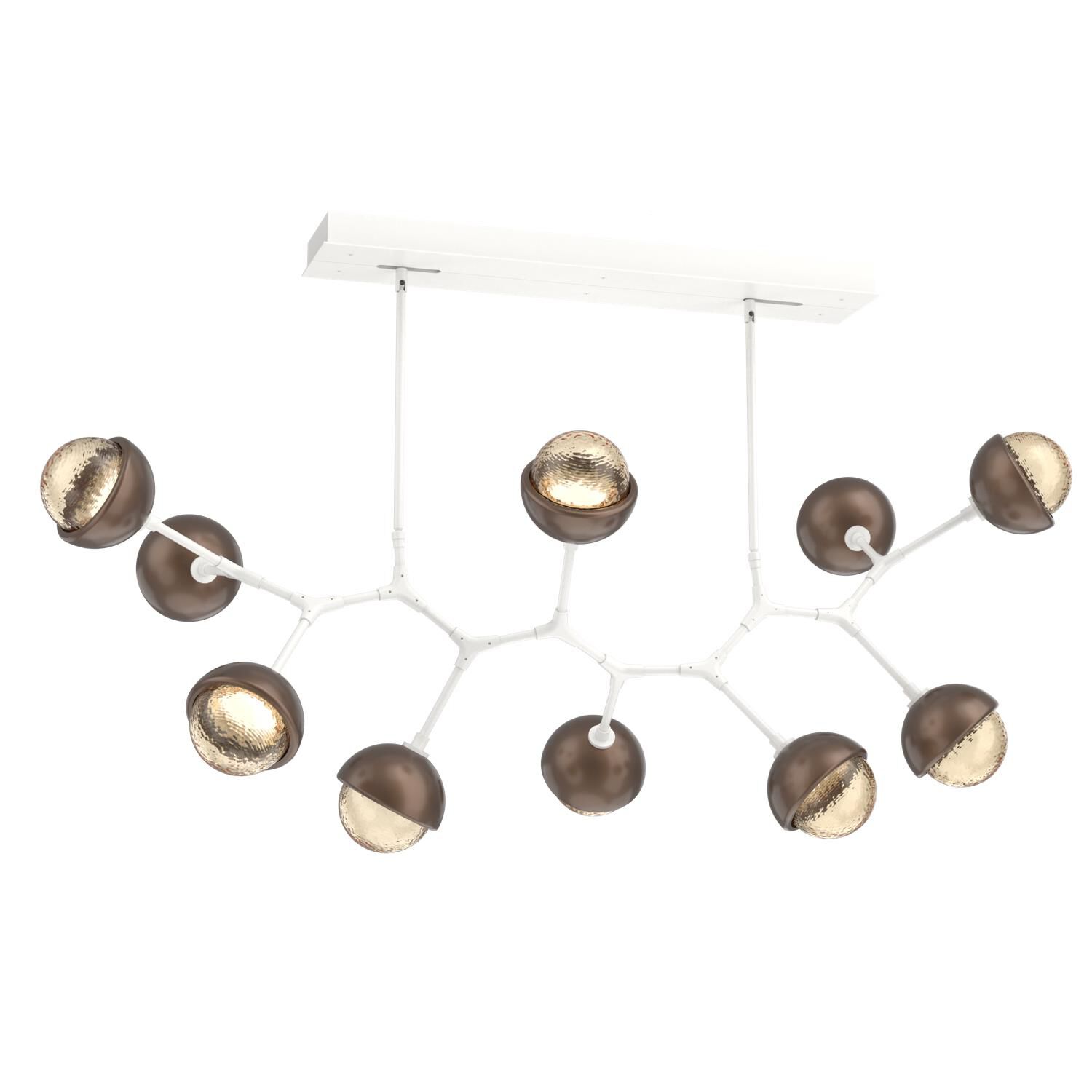 Shown in Salt White finish and Amber glass and Burnished Bronze accent