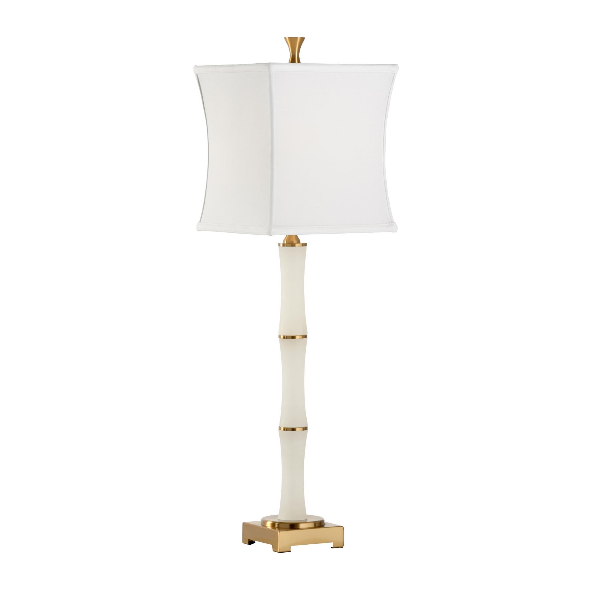 Shown in White finish and White Linen shade