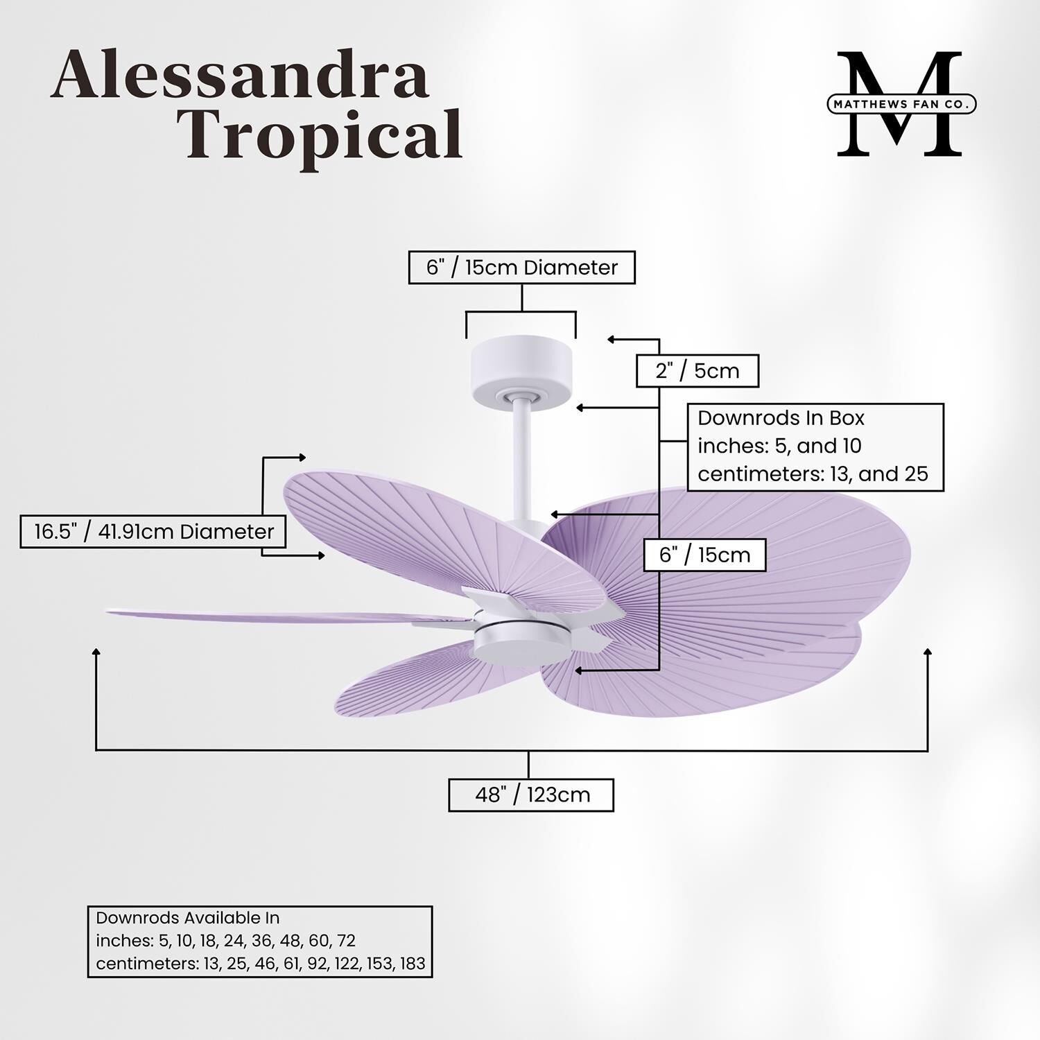 Alessandra Tropical 48 Inch Ceiling Fan by Matthews Fan Company