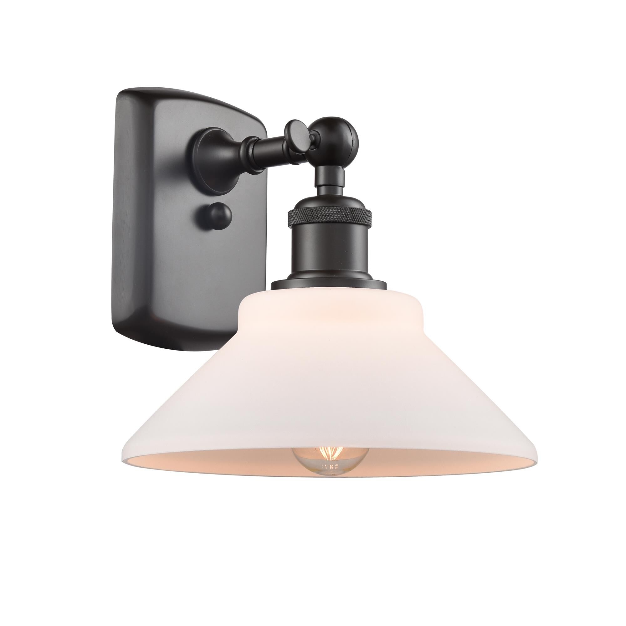 Shown in Oil Rubbed Bronze finish and Matte White - Disc glass