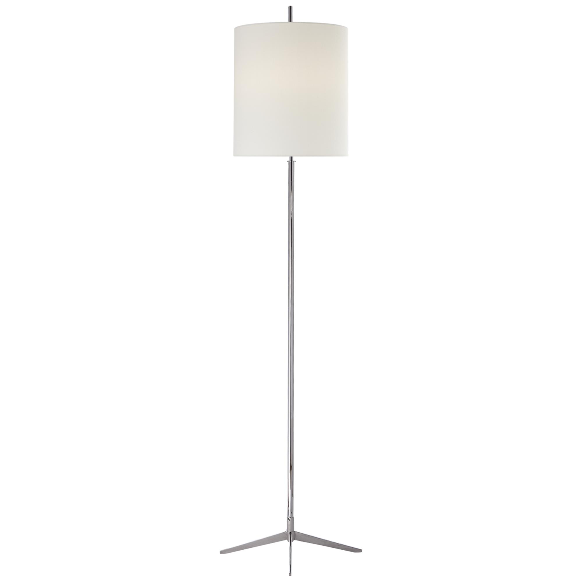 Shown in Polished Nickel finish and Linen shade
