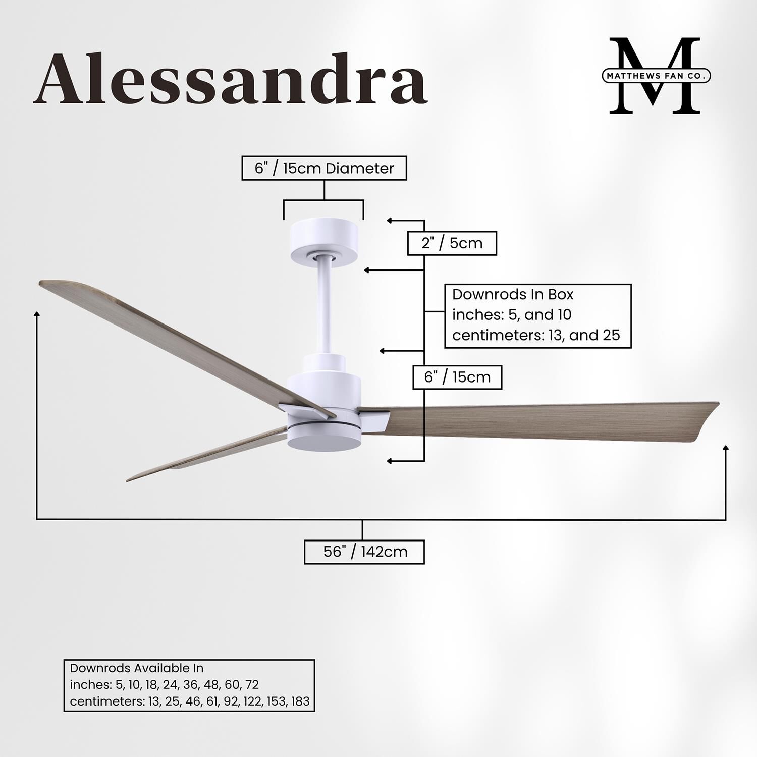 Alessandra 56 Inch Ceiling Fan by Matthews Fan Company