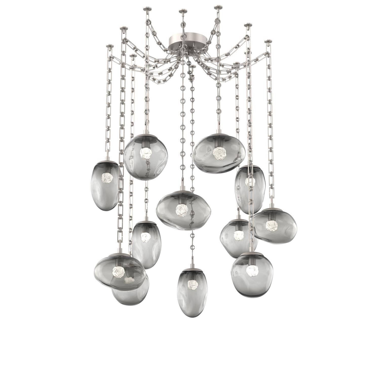 Shown in Beige Silver finish and Floret Smoke glass