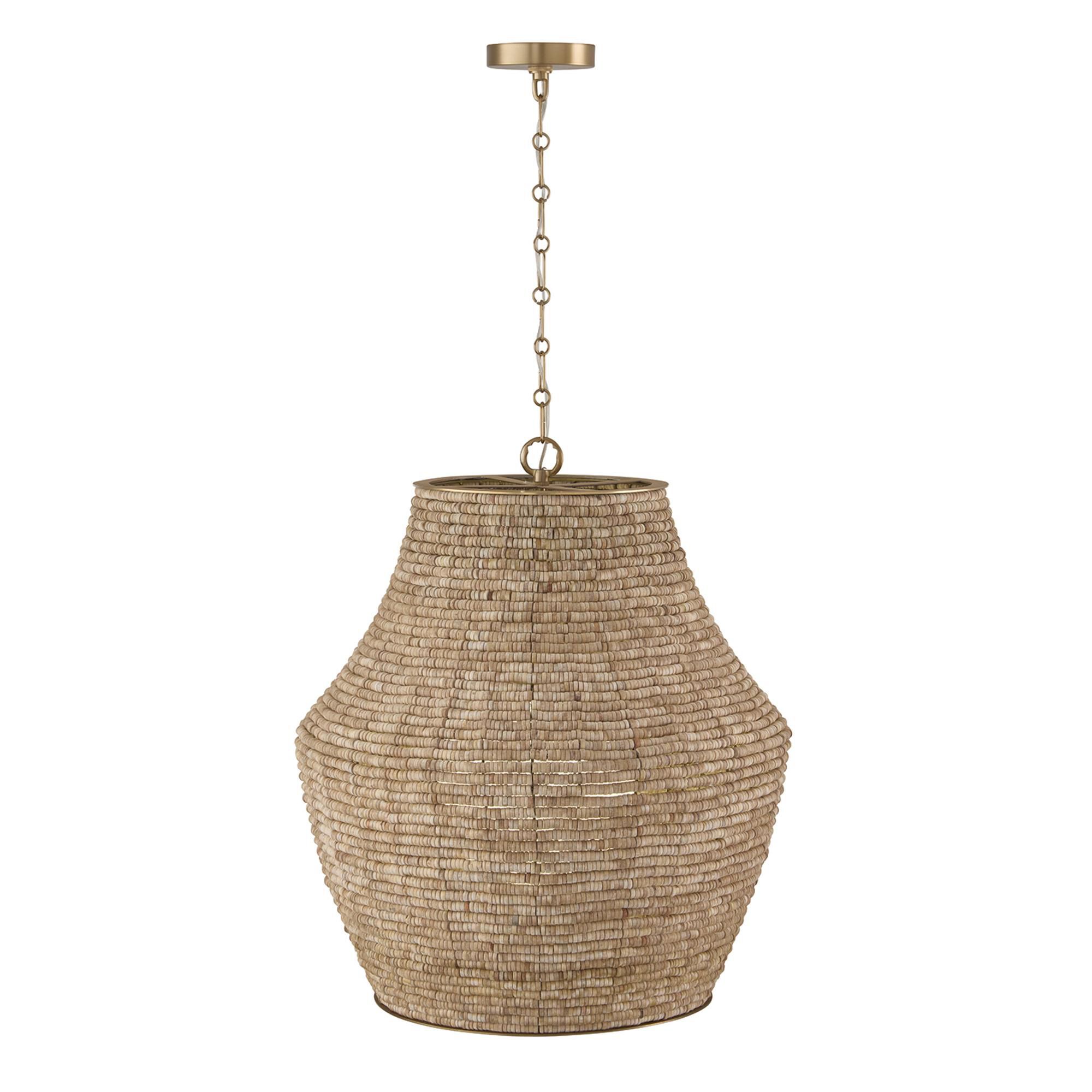 Shown in Light Fawn And Matte Brass finish and White  Globe glass