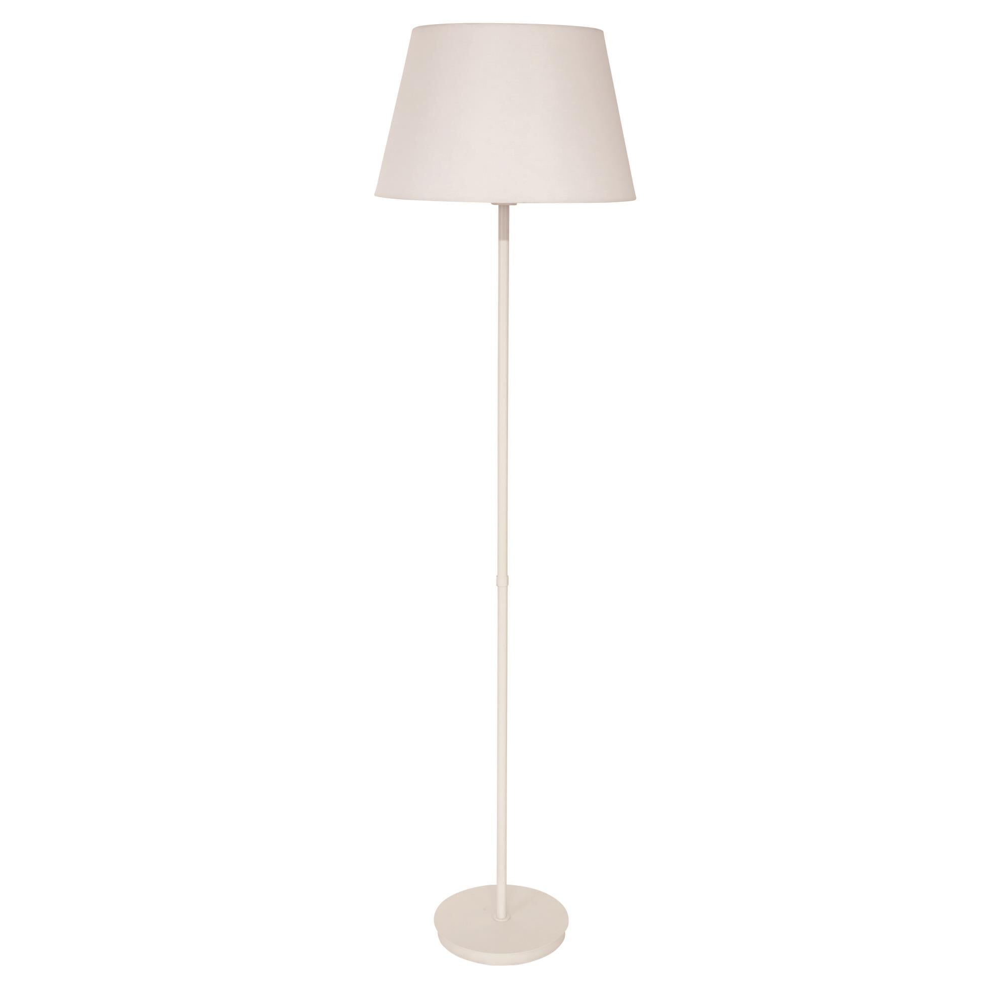 Shown in White finish and Fine White Linen shade