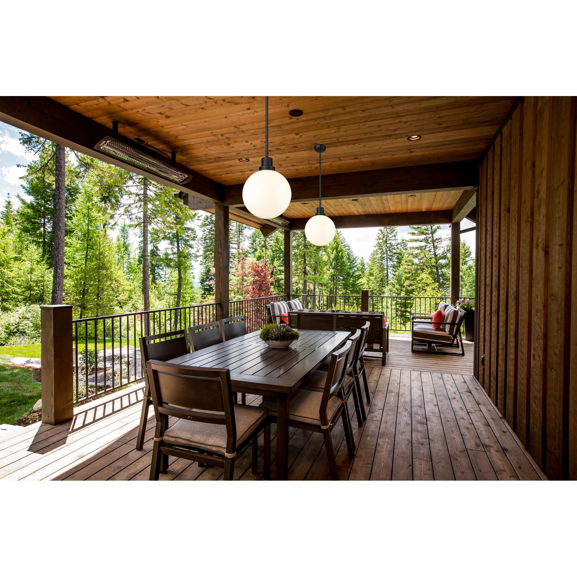 Shown in Black finish and Opal glass