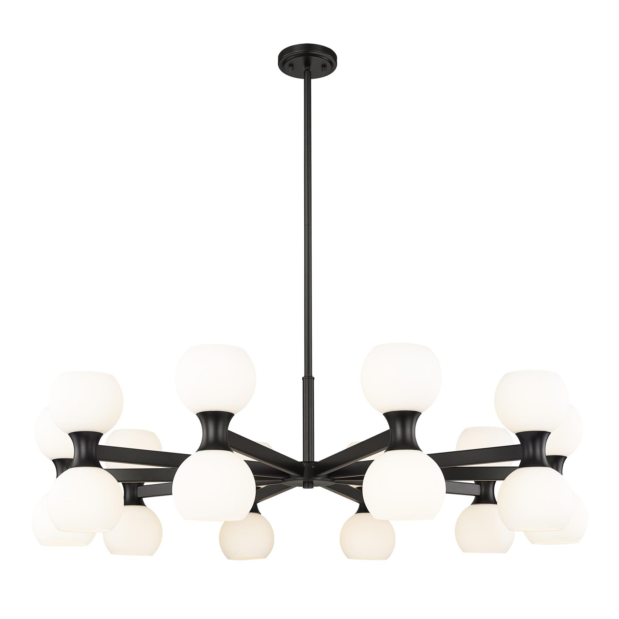 Shown in Matte Black finish and Matte Opal glass