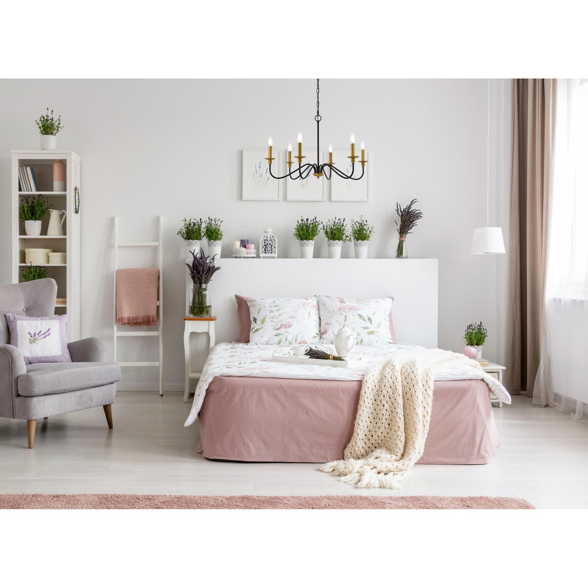 Rohan 30 Inch 6 Light Chandelier by Elegant Lighting