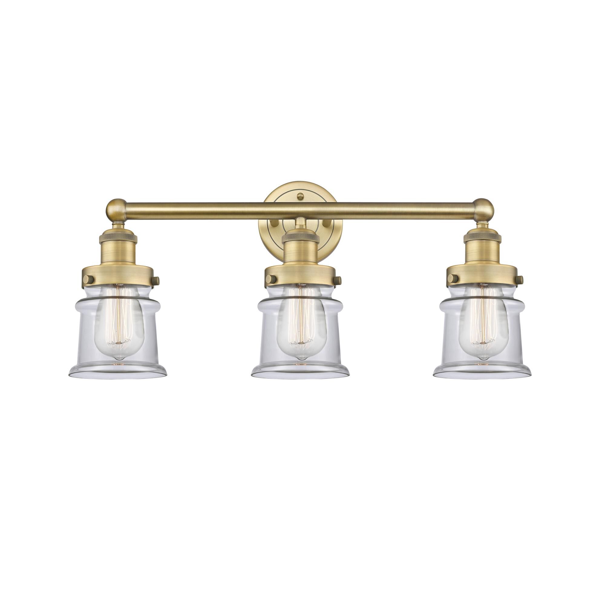 Shown in Brushed Brass finish and Clear glass