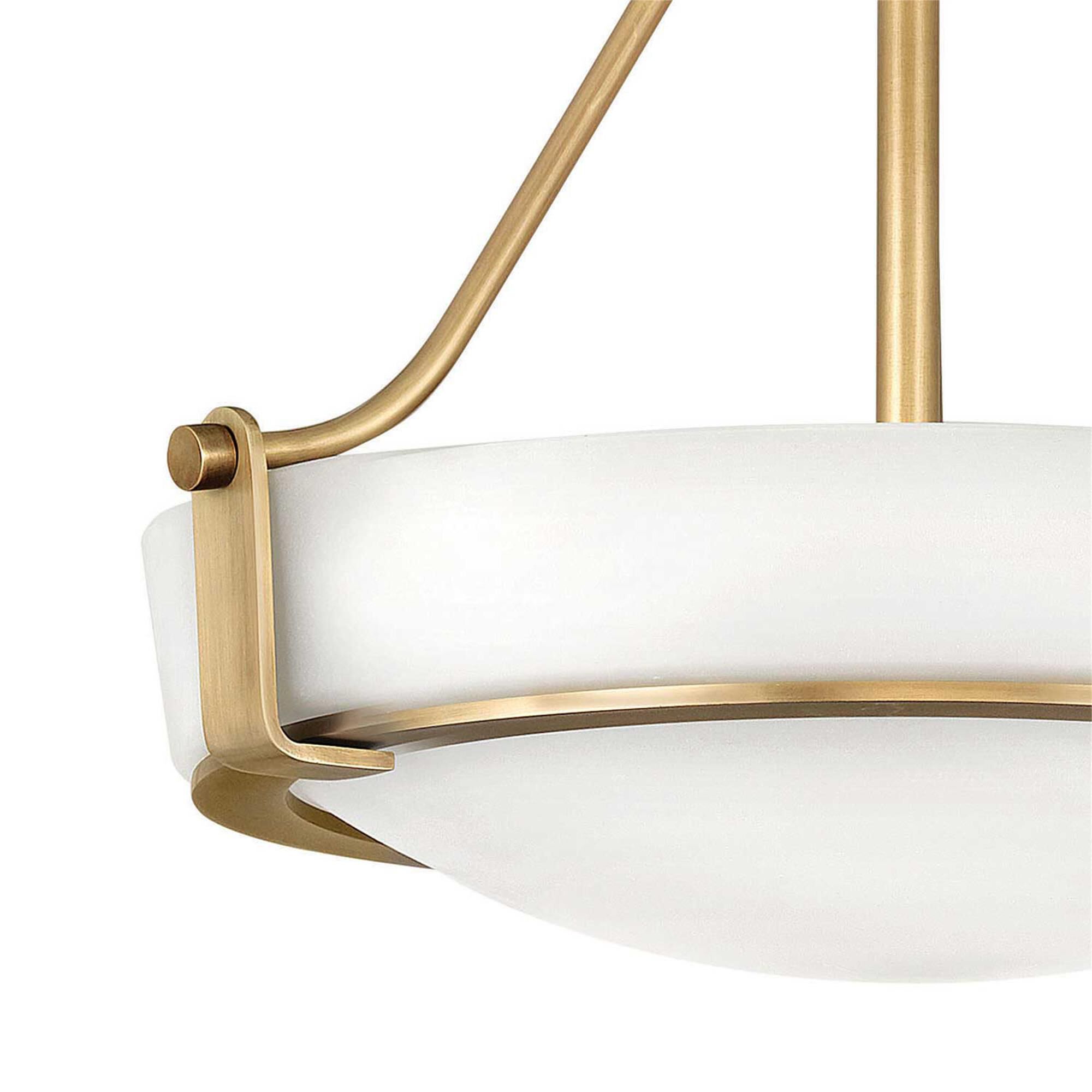 Shown in Heritage Brass finish and Etched glass