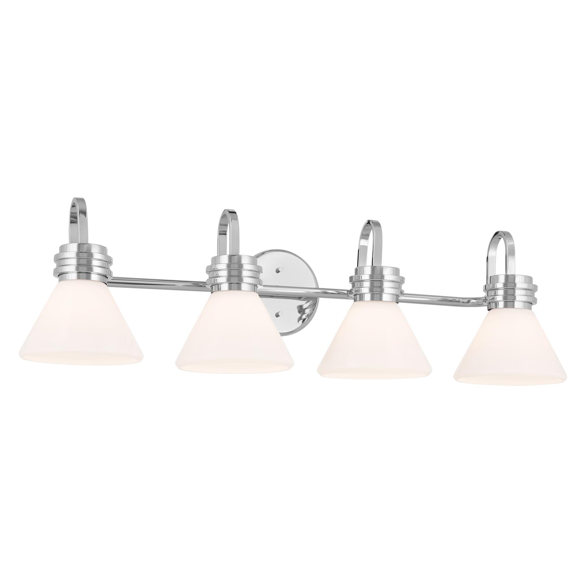 Shown in Chrome finish and Opal glass