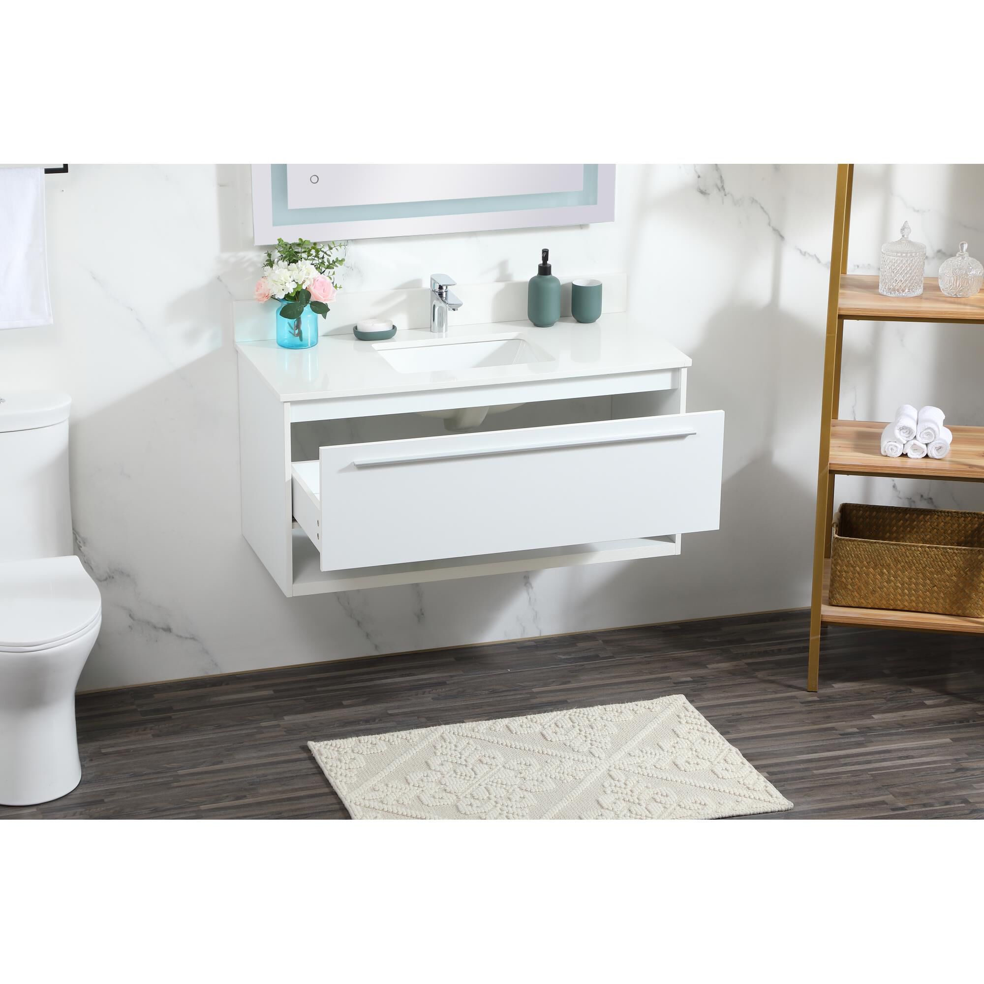 Shown in White finish