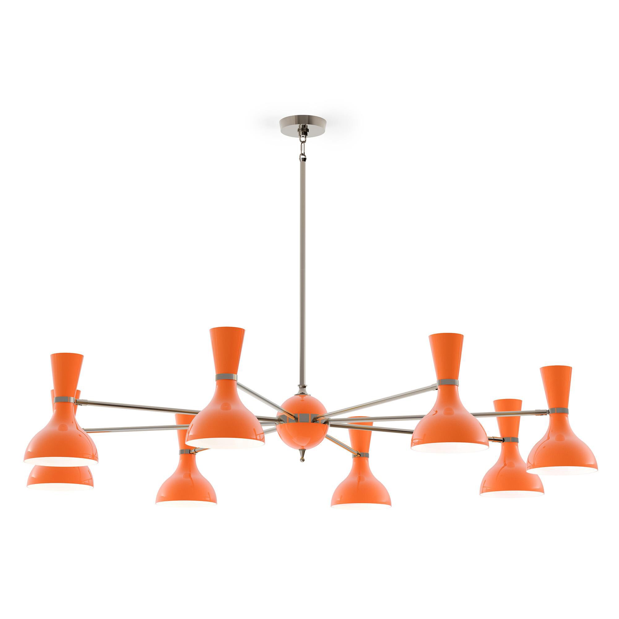 Shown in Polished Nickel finish and Pumpkin shade