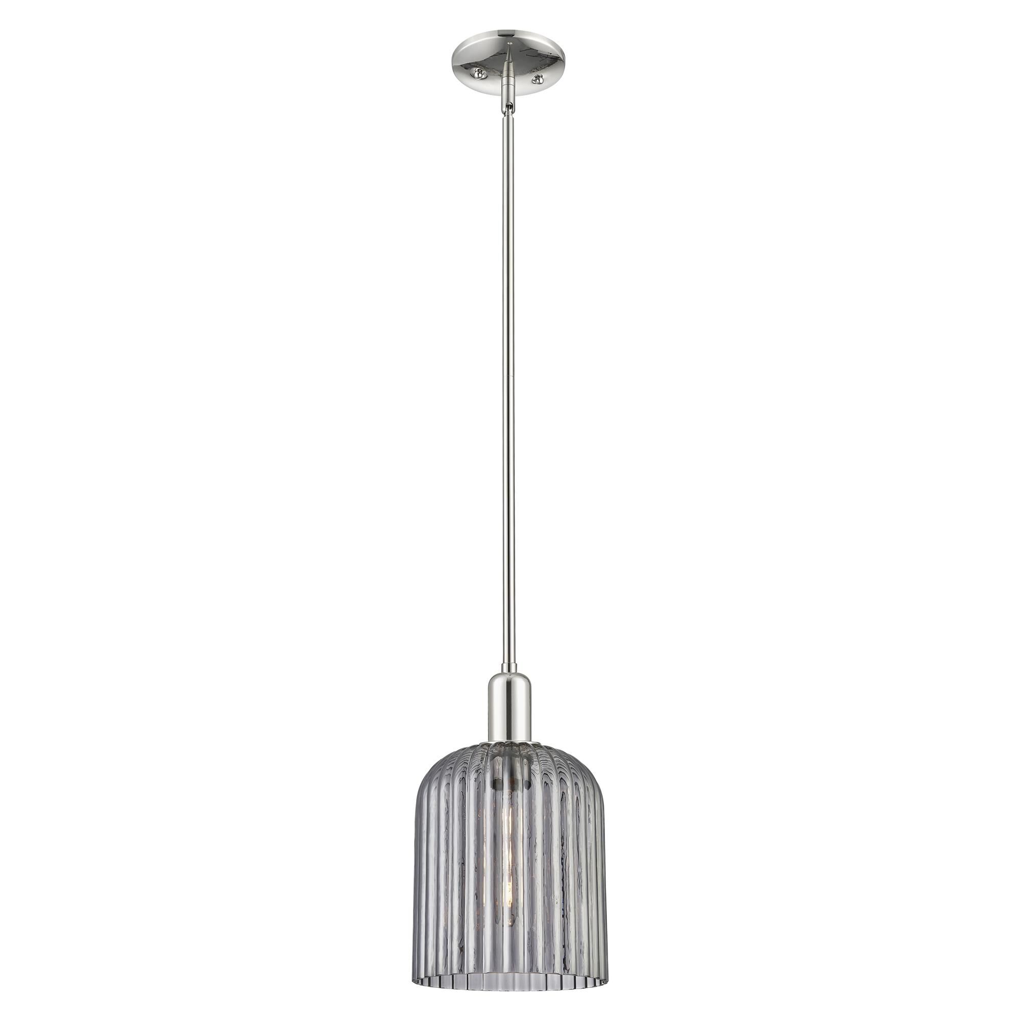 Shown in Polished Nickel finish and Light Smoke glass