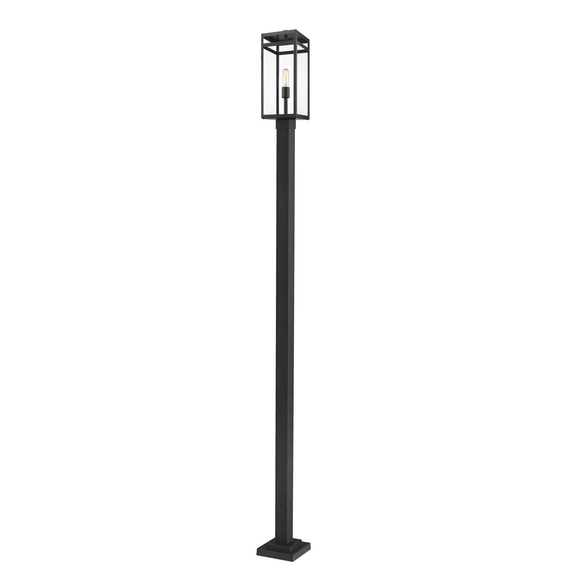 Shown in Black finish and Glass shade