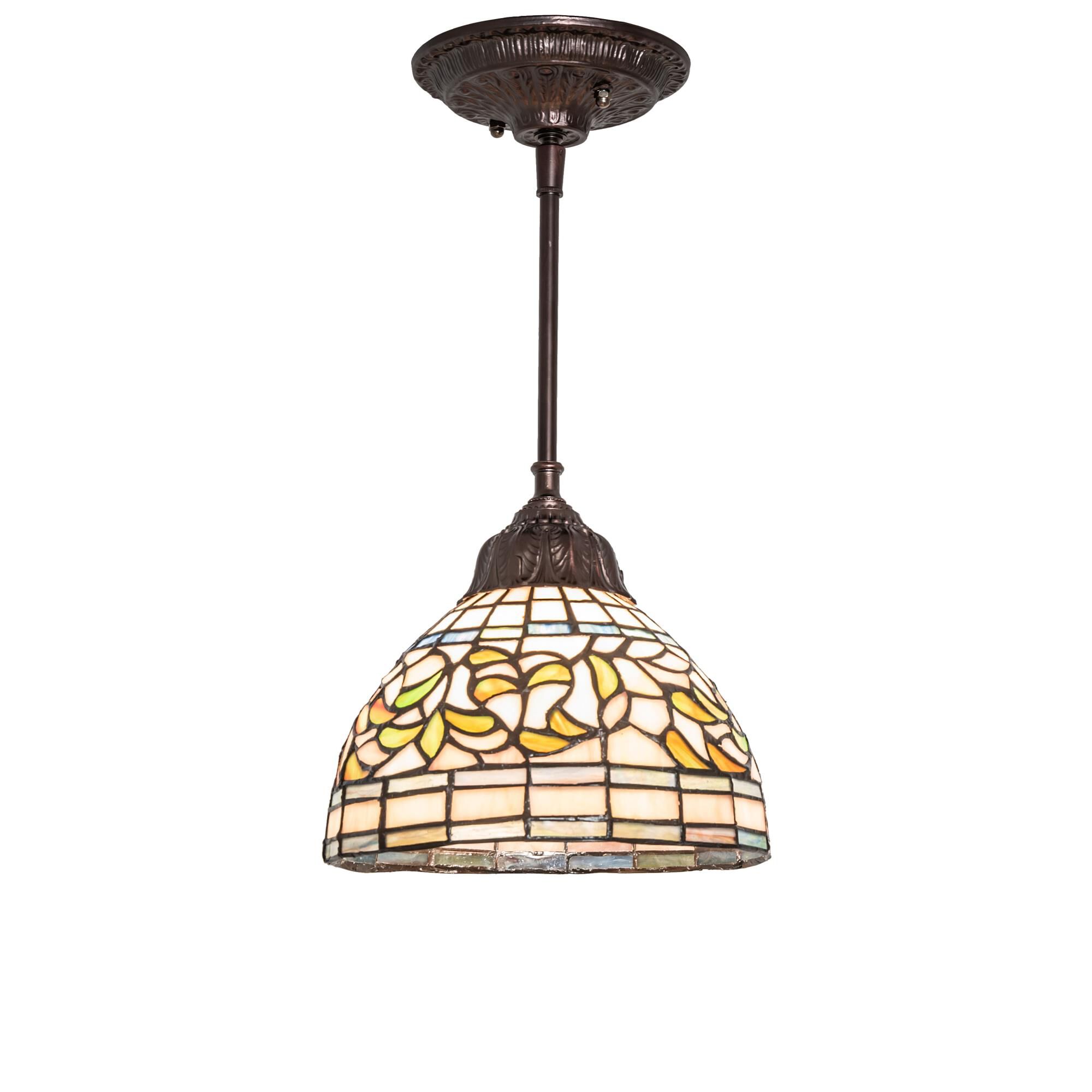 Meyda Lighting Tiffany Turning Leaf 7 Inch Large Pendant