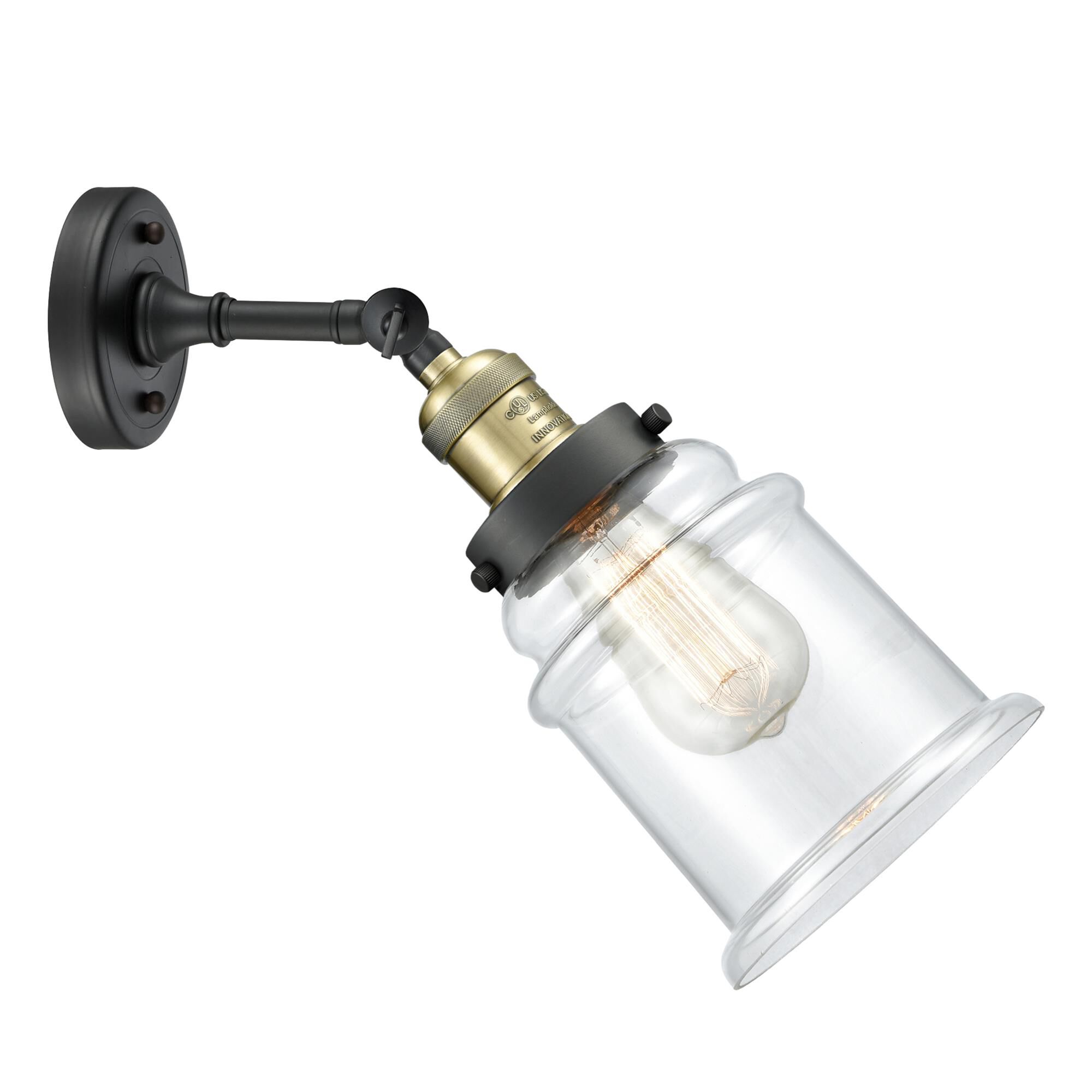 Shown in Black Antique Brass finish and Clear glass and None accent