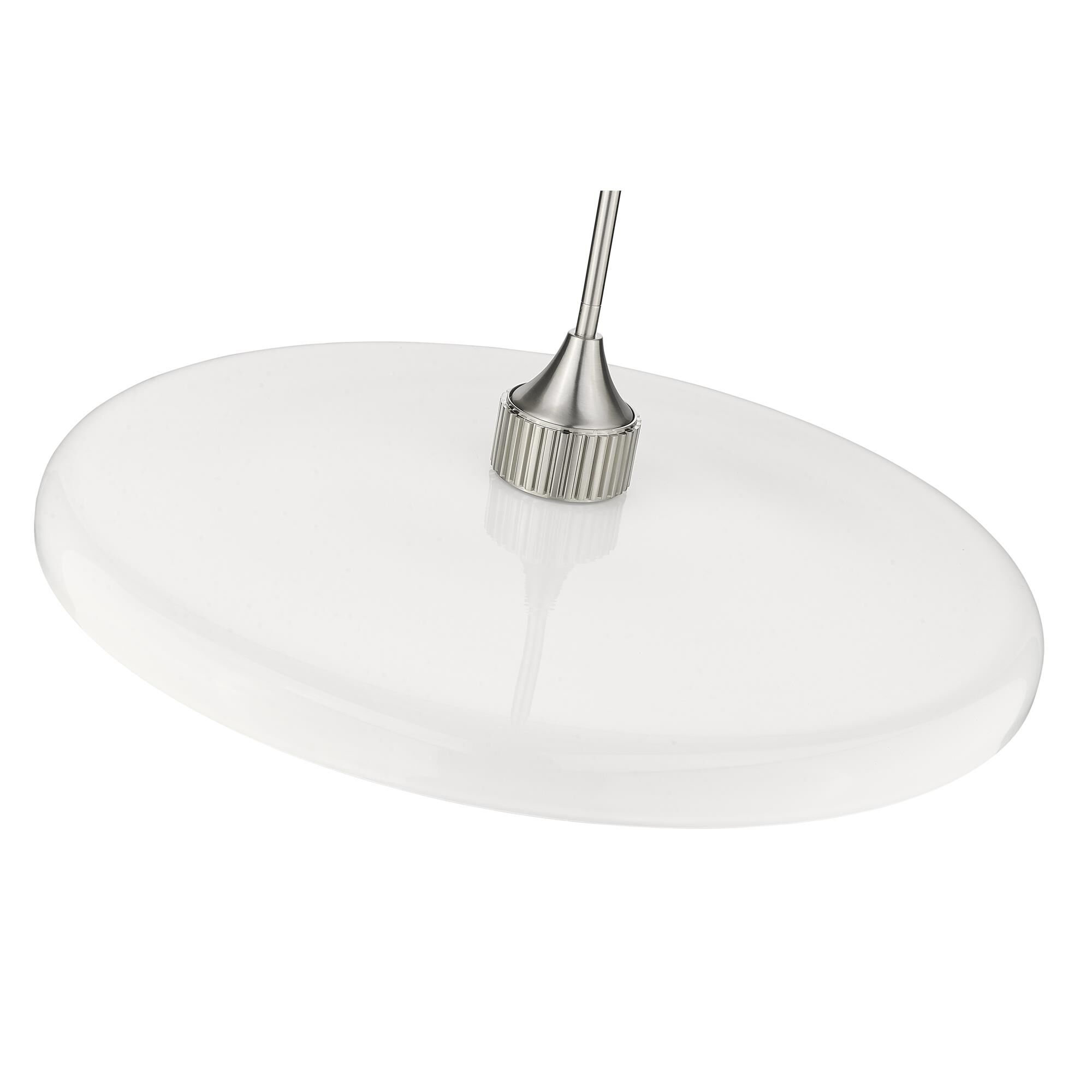 Shown in Brushed Nickel finish and Opal glass