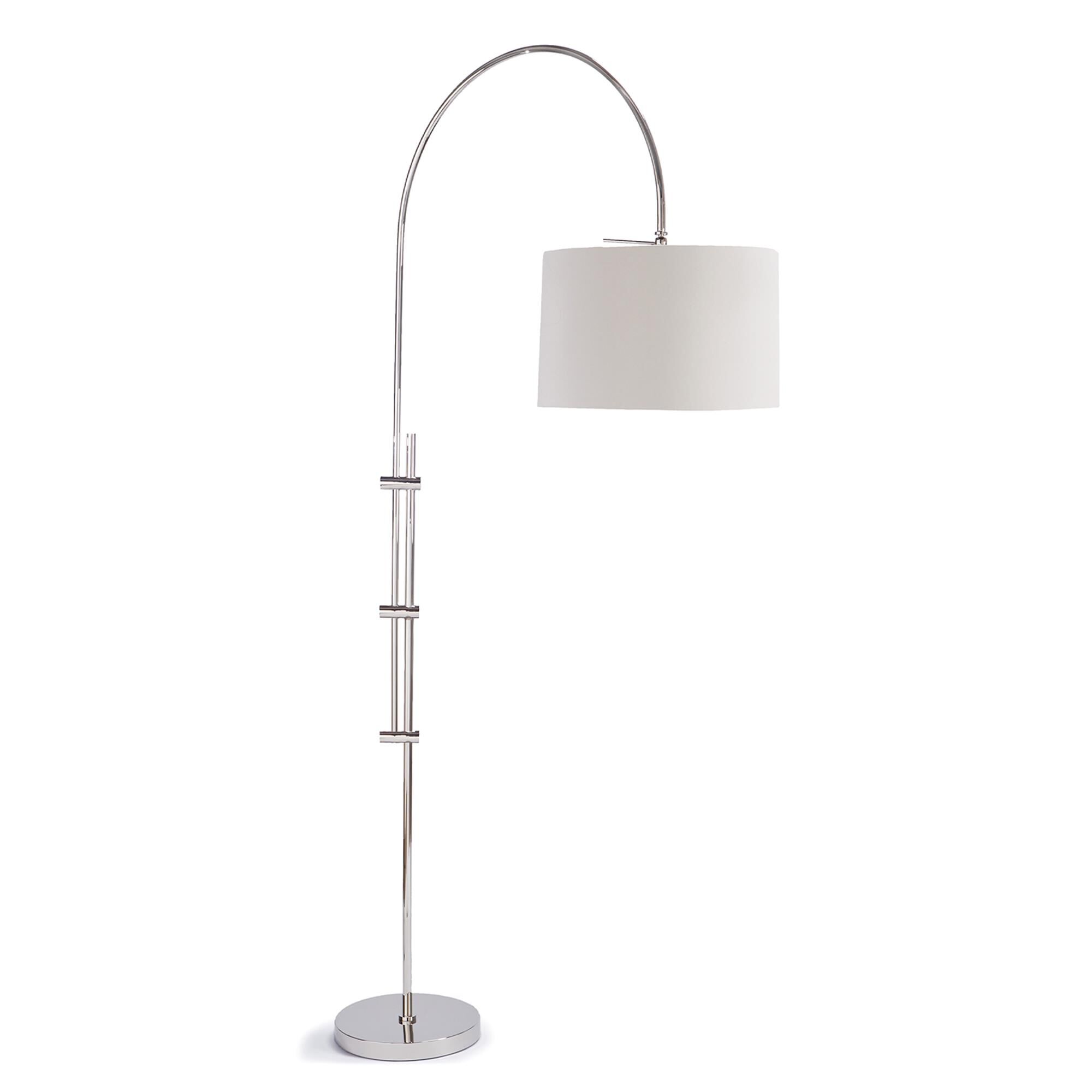 Shown in Polished Nickel finish and Linen shade