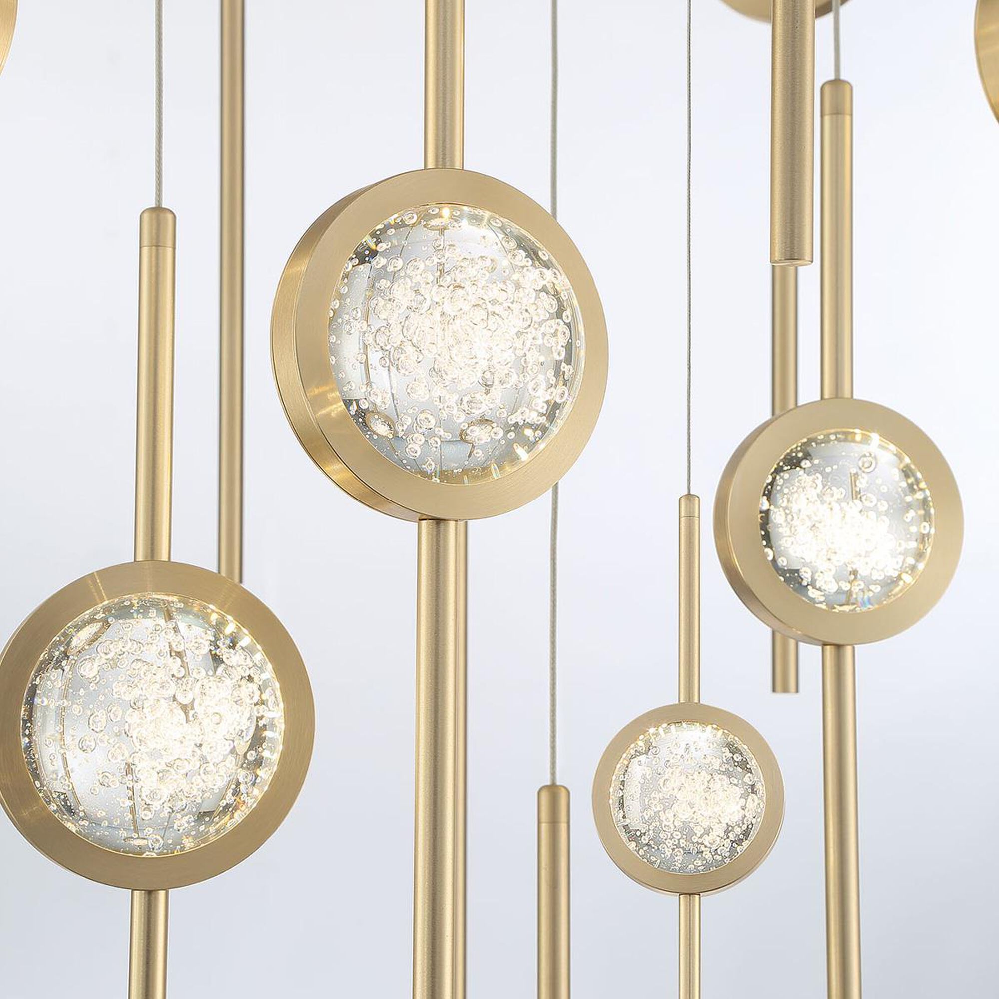 Shown in Black Anodized Aluminum finish and Clear Seeded Orb glass and Aluminum Rods shade