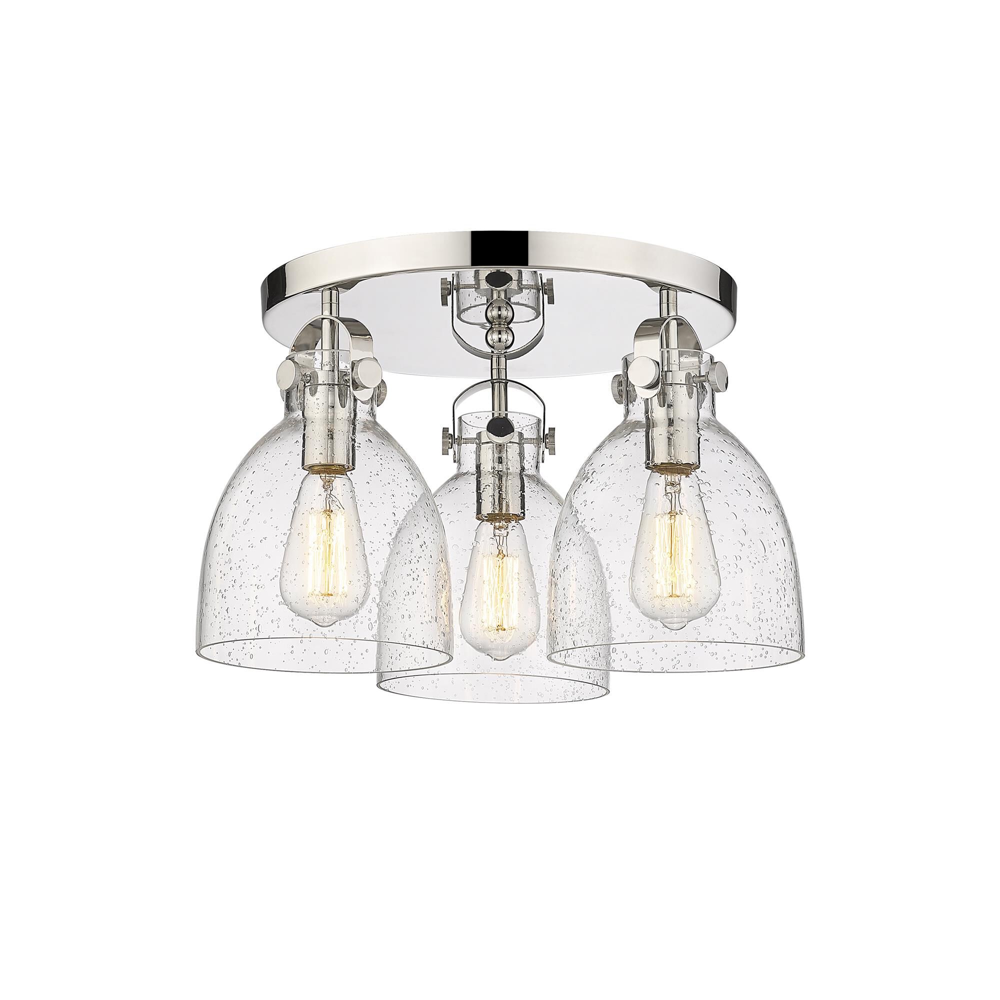 Shown in Polished Nickel finish and Seedy glass