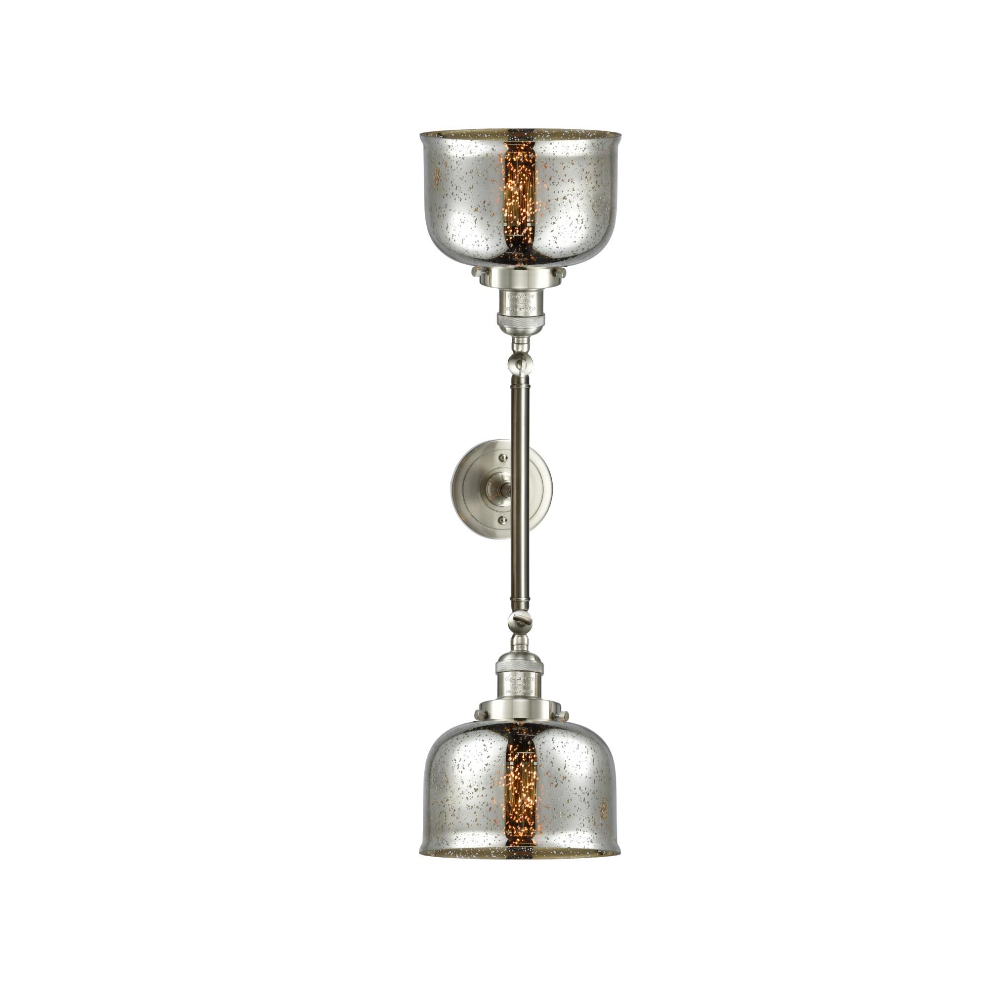 Shown in Brushed Satin Nickel finish and Silver Mercury glass