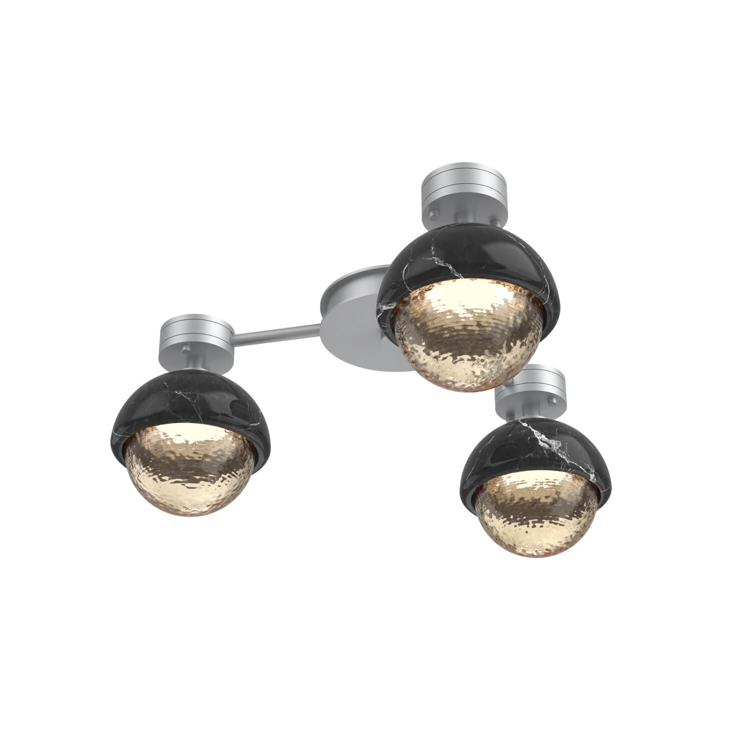 Shown in Classic Silver finish and Amber glass and Black Marble accent