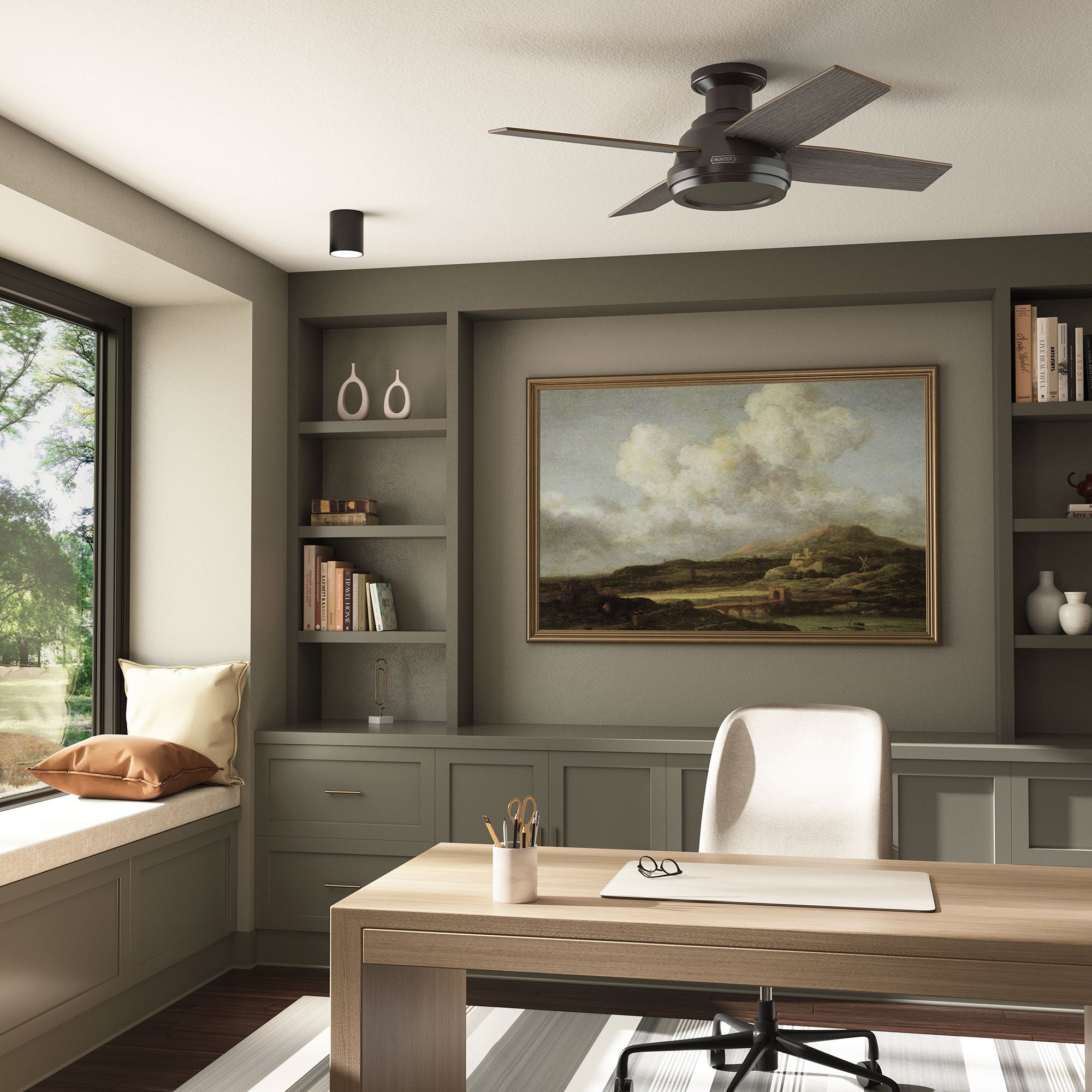 Dempsey 44 Inch Flush Mount Fan,
