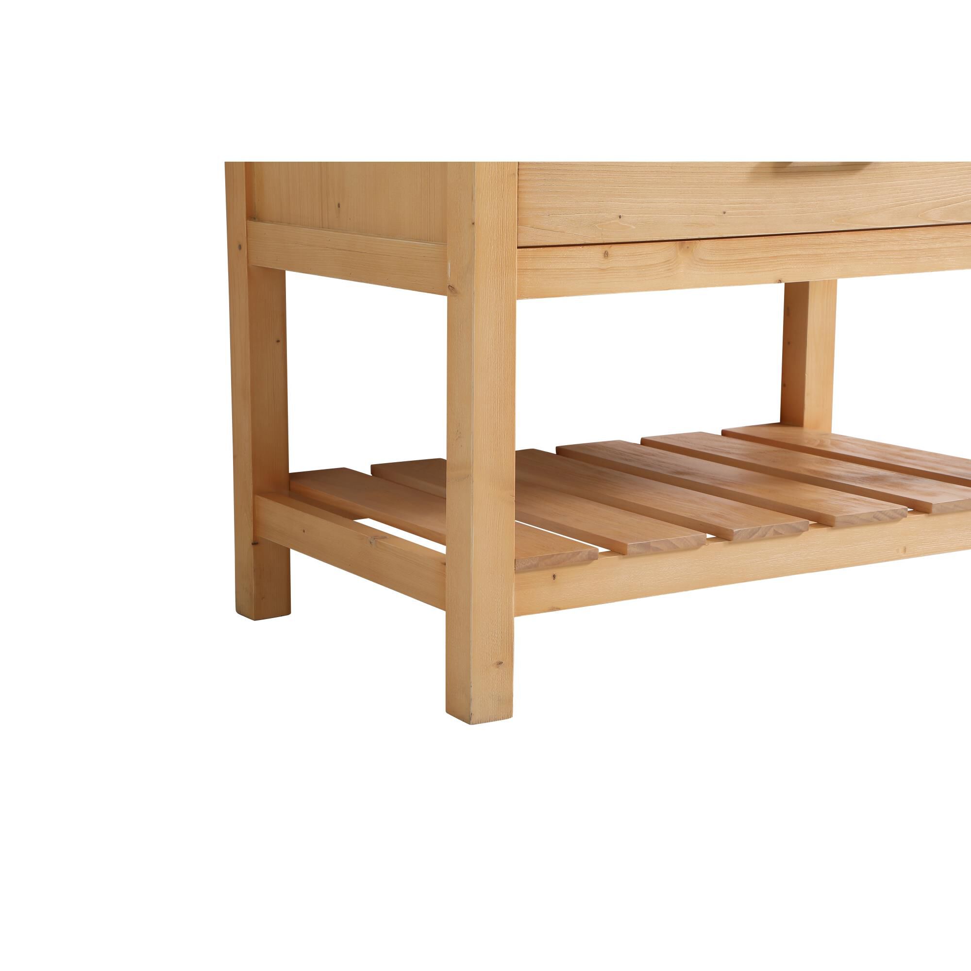 Shown in Natural Wood finish and Without Backsplash accent