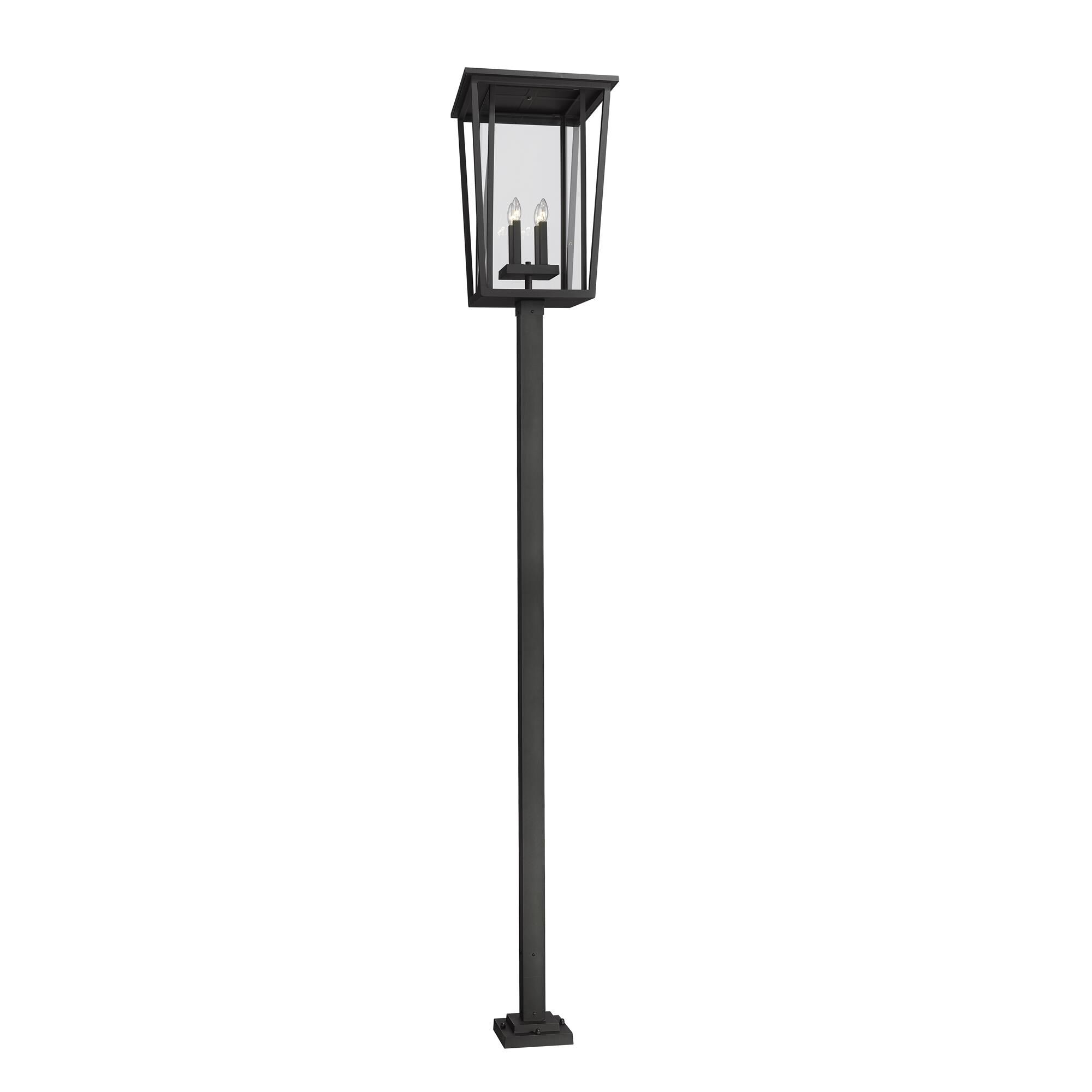 Shown in Black finish and Glass shade