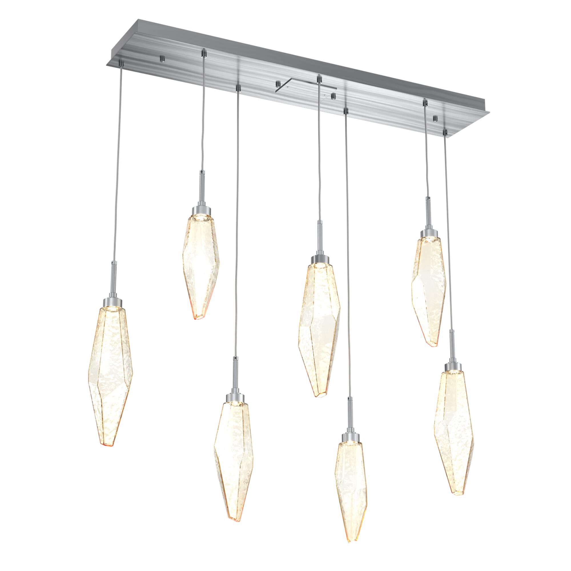 Shown in Graphite finish and Chilled Amber glass
