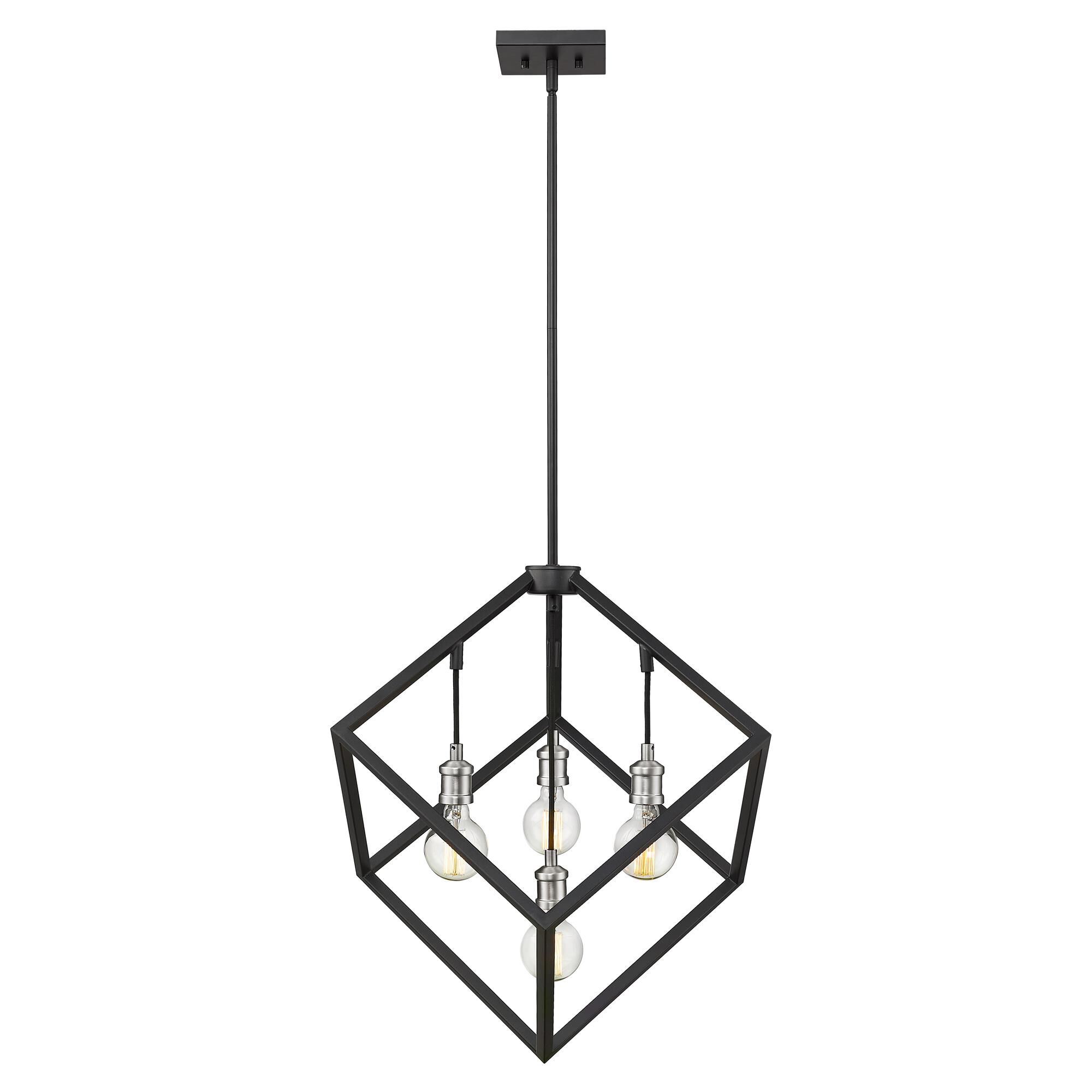 Shown in Matte Black + Brushed Nickel finish and --- glass and --- shade