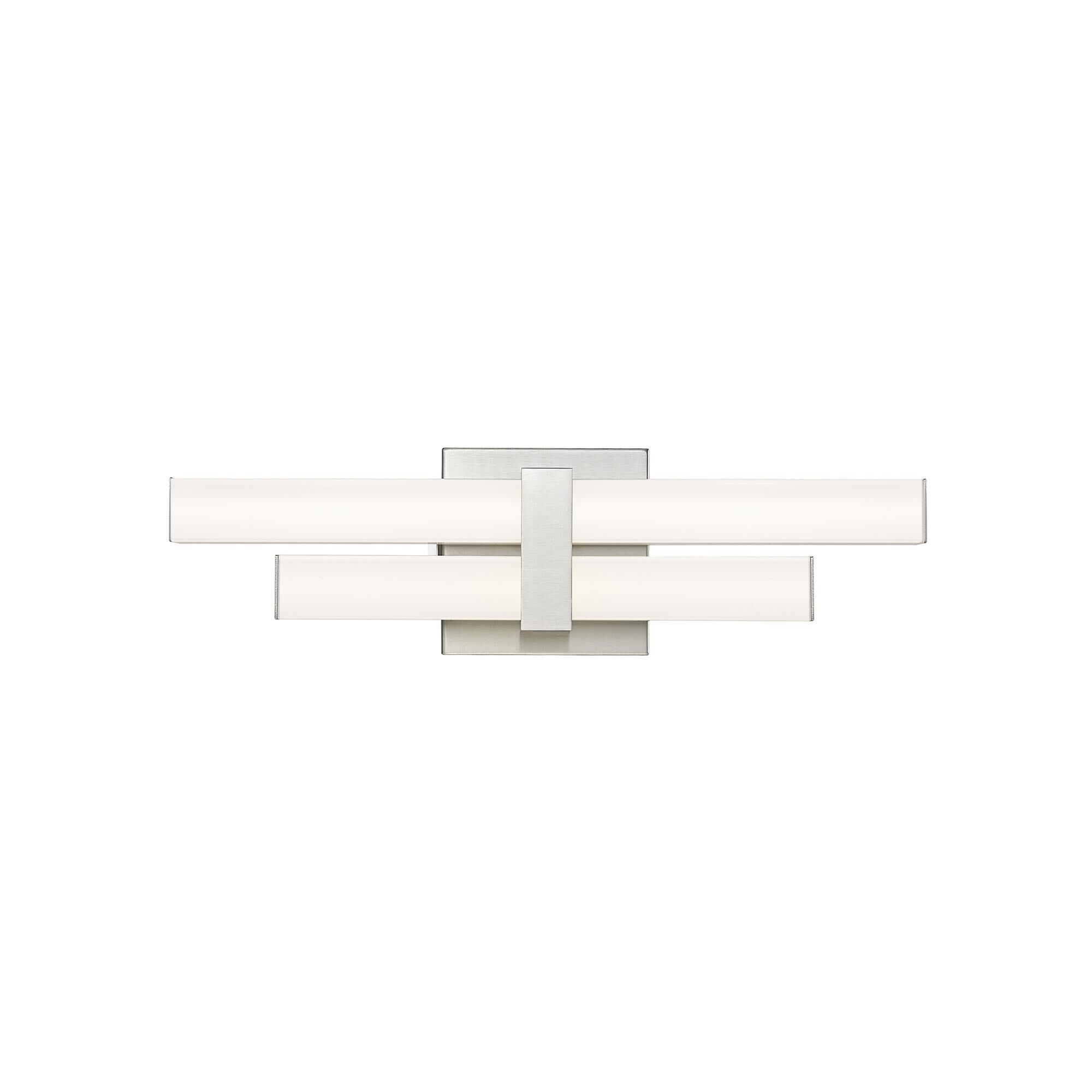Shown in Brushed Nickel finish and Frosted glass and Frosted shade